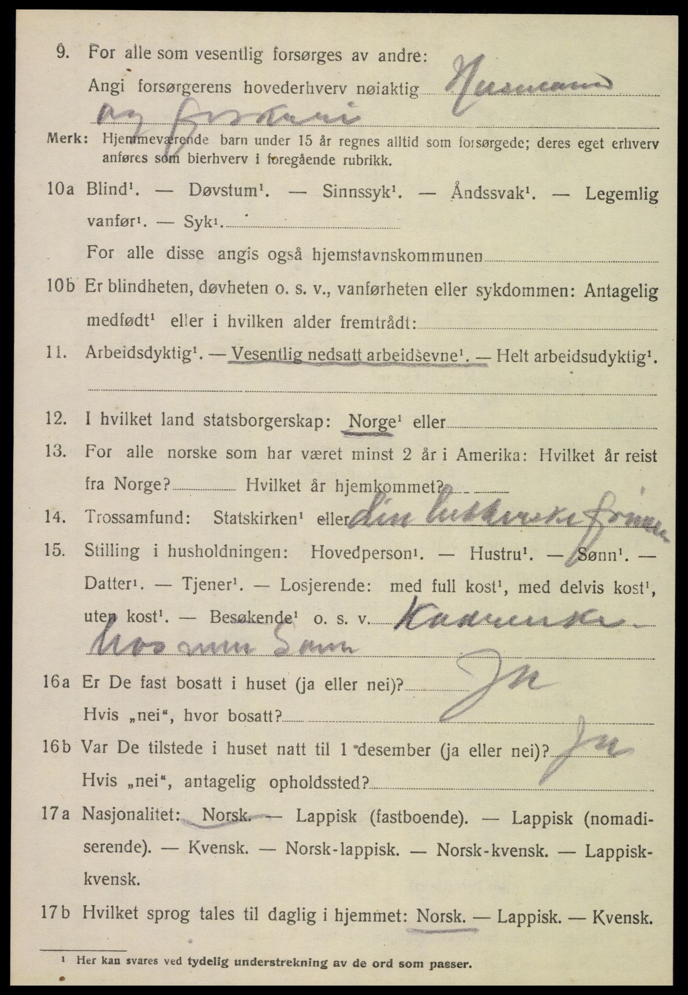 SAT, 1920 census for Meløy, 1920, p. 4394