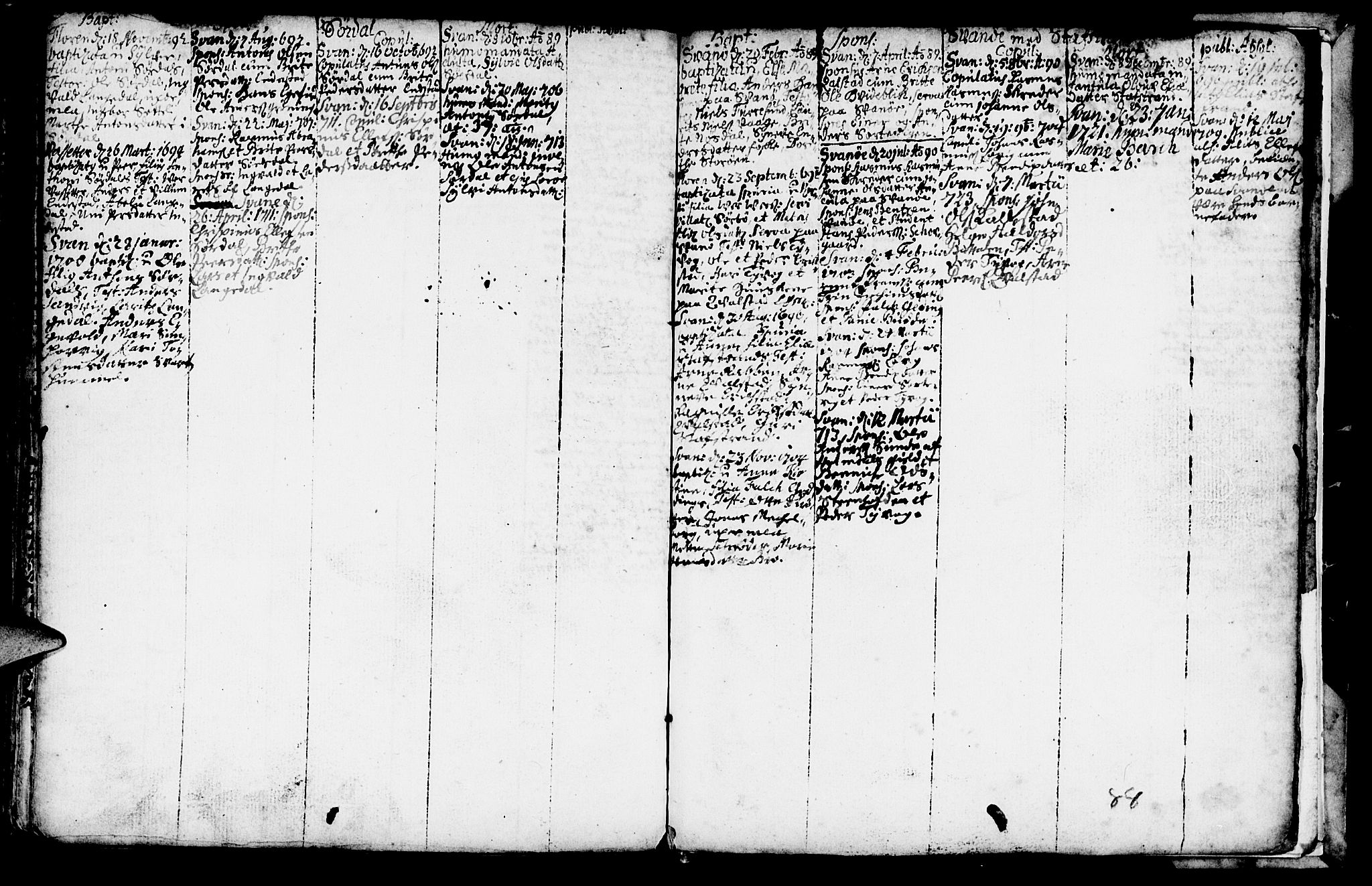 Kinn sokneprestembete, SAB/A-80801/H/Haa/Haaa/L0001: Parish register (official) no. A 1, 1689-1729, p. 88