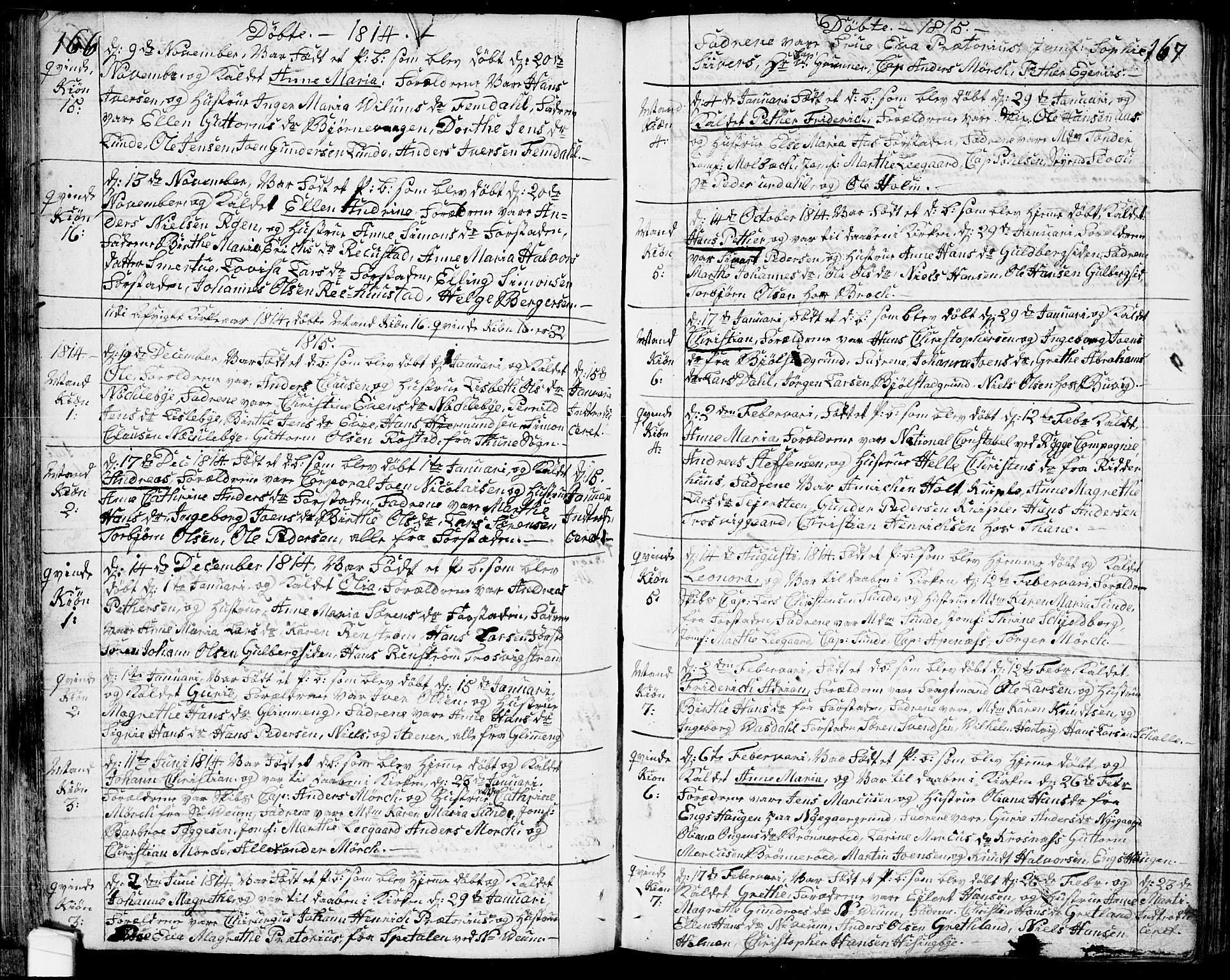 Glemmen prestekontor Kirkebøker, SAO/A-10908/F/Fa/L0003: Parish register (official) no. 3, 1803-1815, p. 166-167