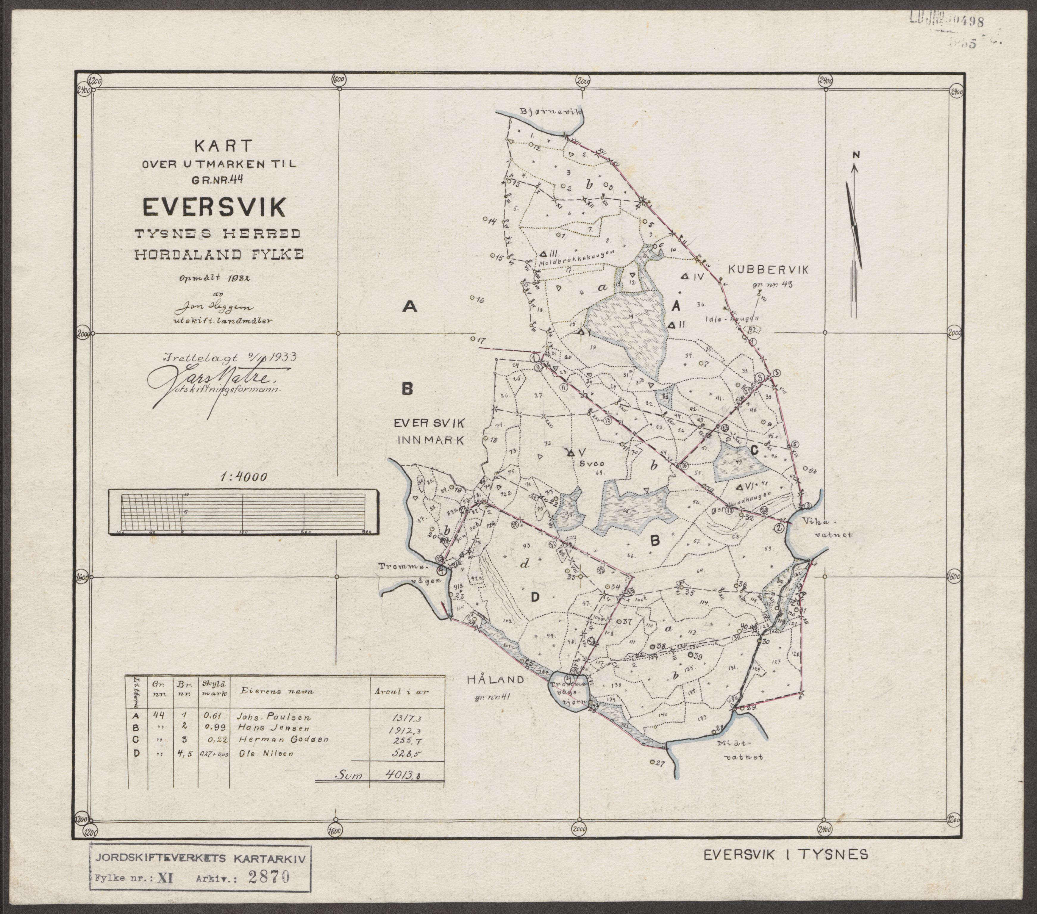 Jordskifteverkets kartarkiv, AV/RA-S-3929/T, 1859-1988, p. 3233