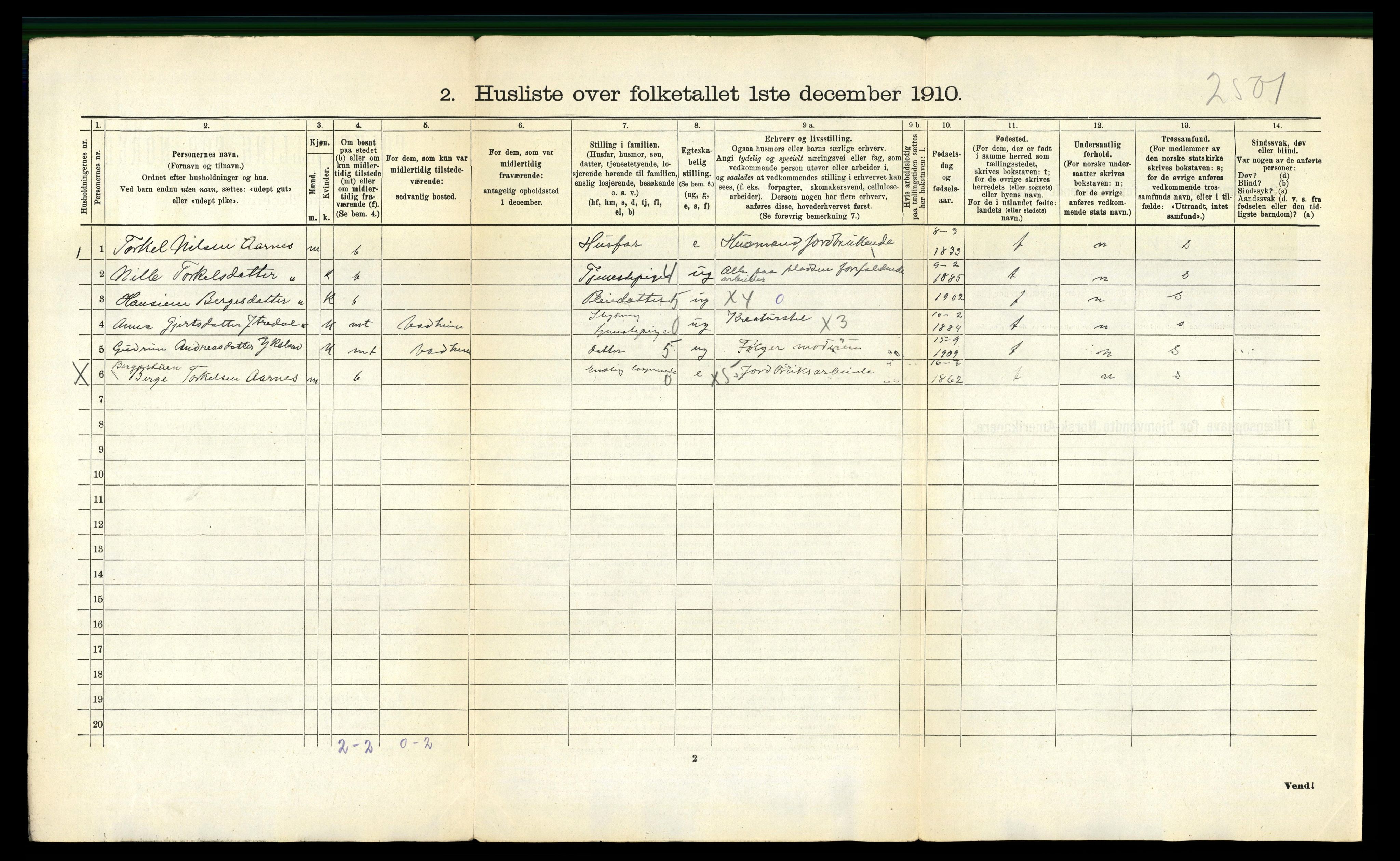 RA, 1910 census for Lavik, 1910, p. 386