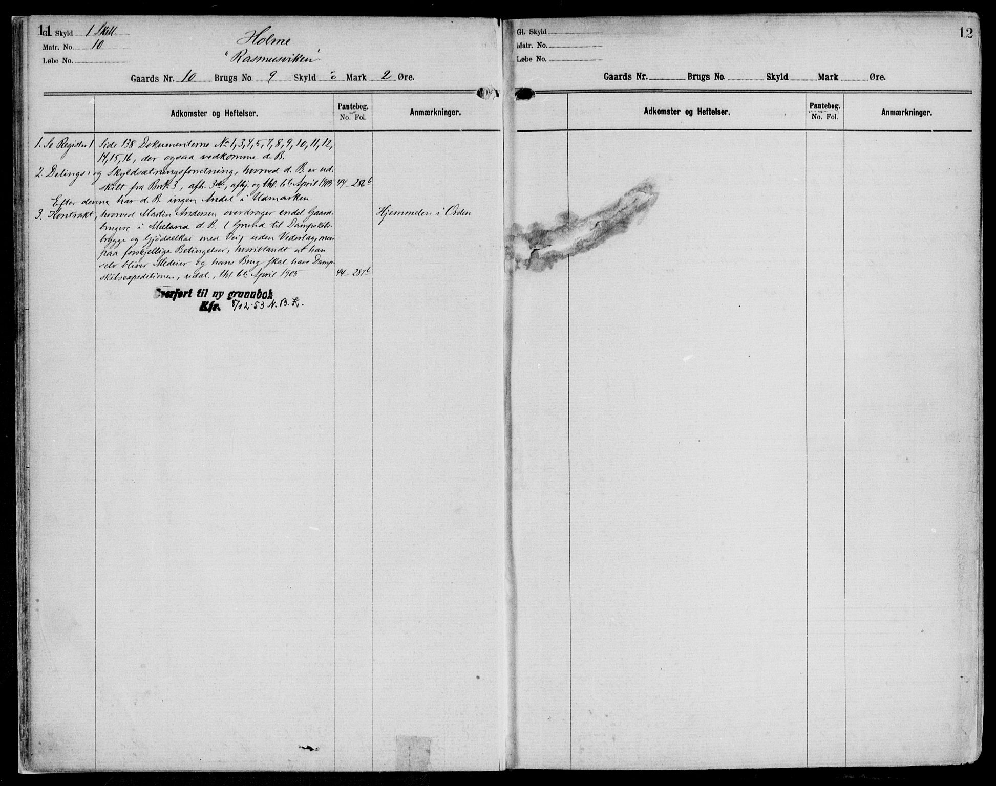 Nordhordland sorenskrivar, AV/SAB-A-2901/1/G/Ga/Gaaa/L0042: Mortgage register no. II.A.a.42, 1893-1952, p. 11-12