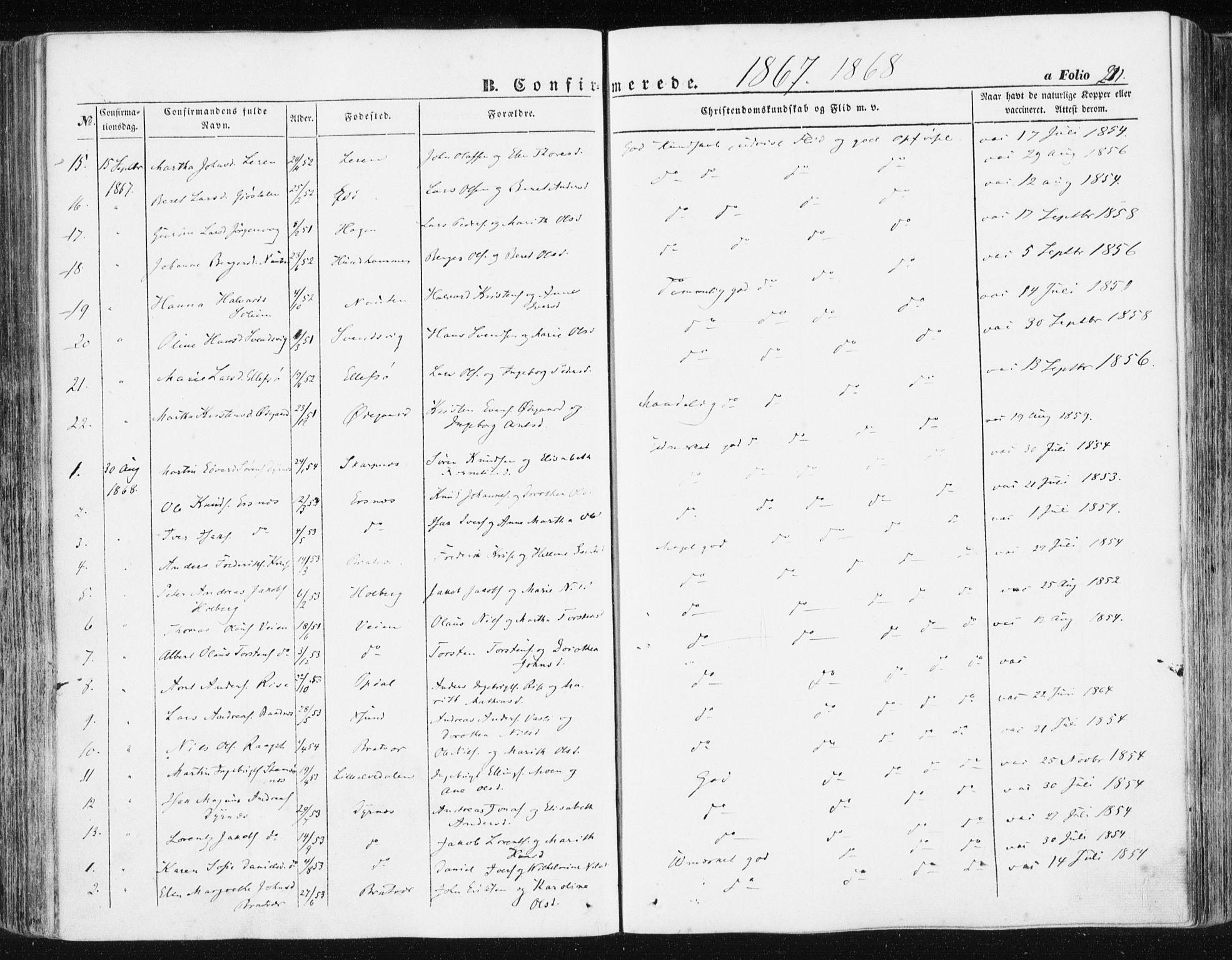 Ministerialprotokoller, klokkerbøker og fødselsregistre - Møre og Romsdal, AV/SAT-A-1454/581/L0937: Parish register (official) no. 581A05, 1853-1872, p. 211