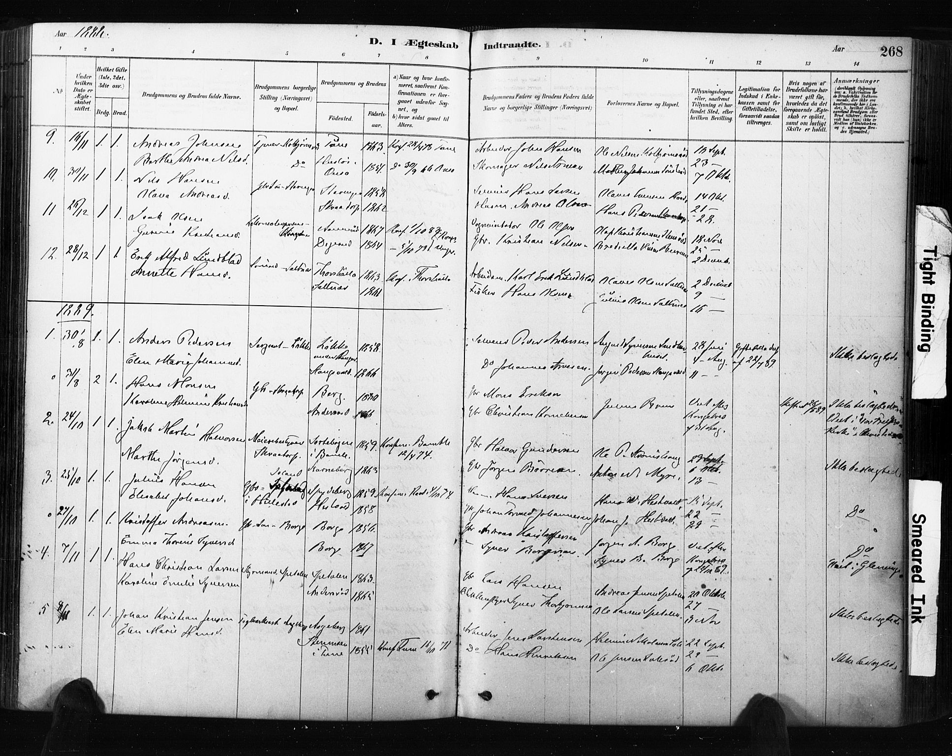 Råde prestekontor kirkebøker, SAO/A-2009/F/Fa/L0007: Parish register (official) no. 7, 1878-1902, p. 268