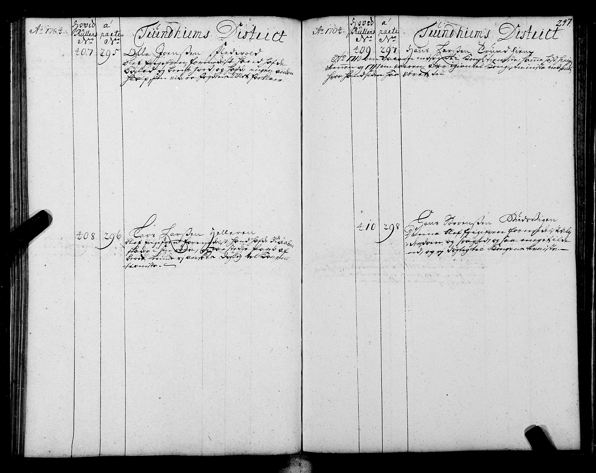 Sjøinnrulleringen - Trondhjemske distrikt, AV/SAT-A-5121/01/L0004: Ruller over sjøfolk i Trondhjem by, 1704-1710, p. 247