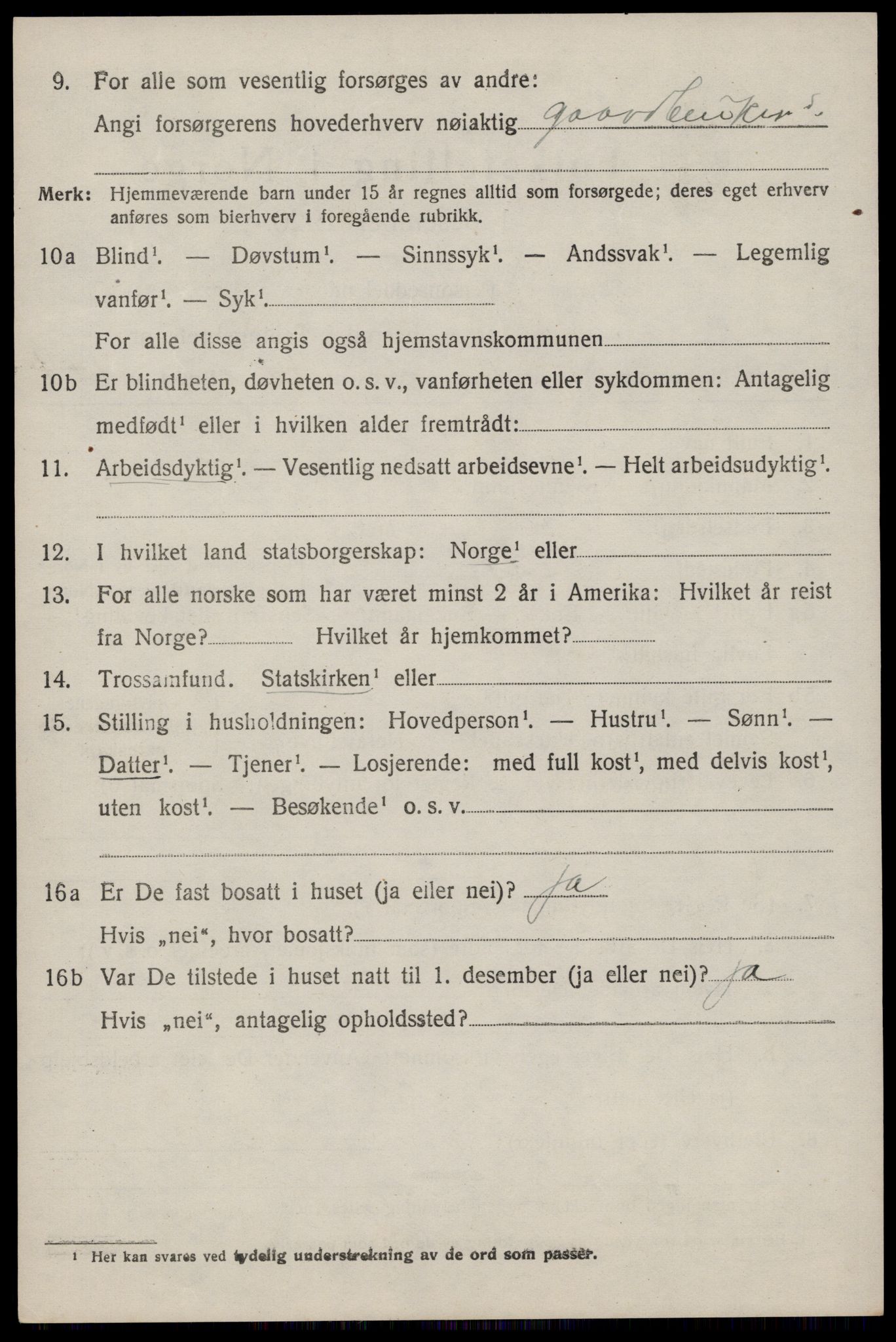 SAST, 1920 census for Klepp, 1920, p. 7563