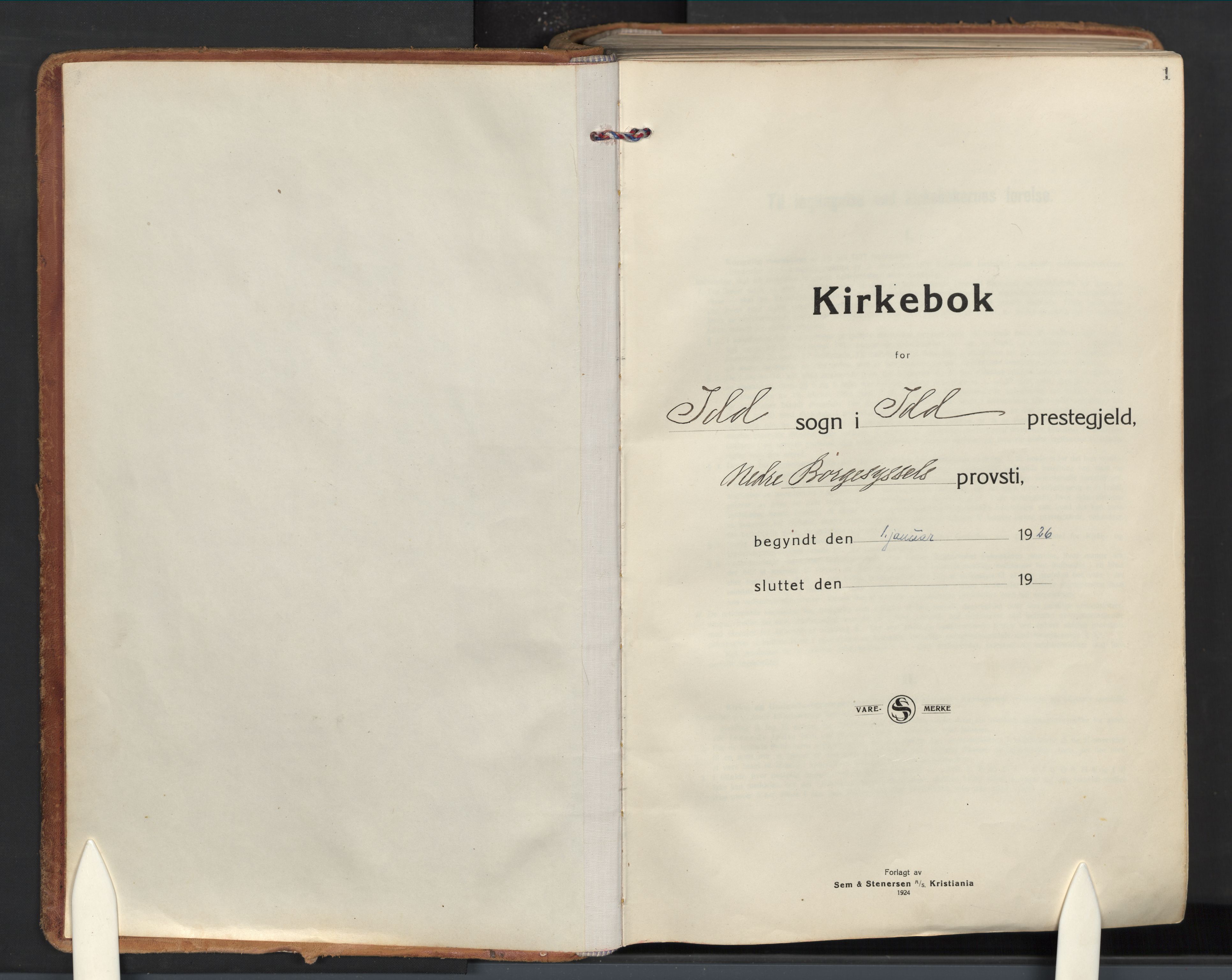 Idd prestekontor Kirkebøker, AV/SAO-A-10911/F/Fc/L0008: Parish register (official) no. III 8, 1926-1953, p. 1