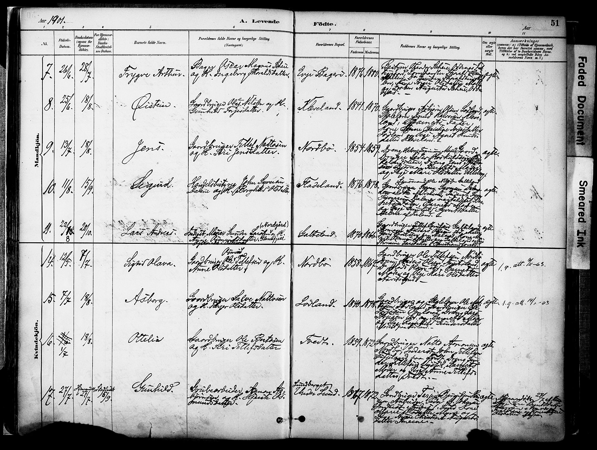 Evje sokneprestkontor, AV/SAK-1111-0008/F/Fa/Faa/L0007: Parish register (official) no. A 7, 1884-1909, p. 51