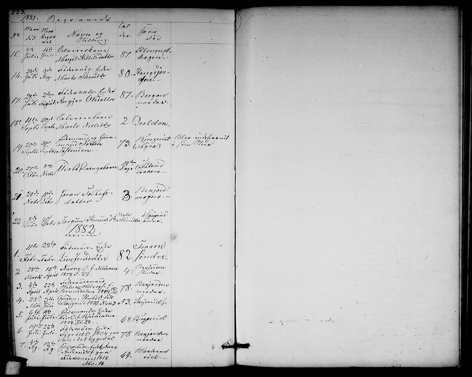 Rollag kirkebøker, AV/SAKO-A-240/G/Ga/L0003: Parish register (copy) no. I 3, 1856-1887, p. 223