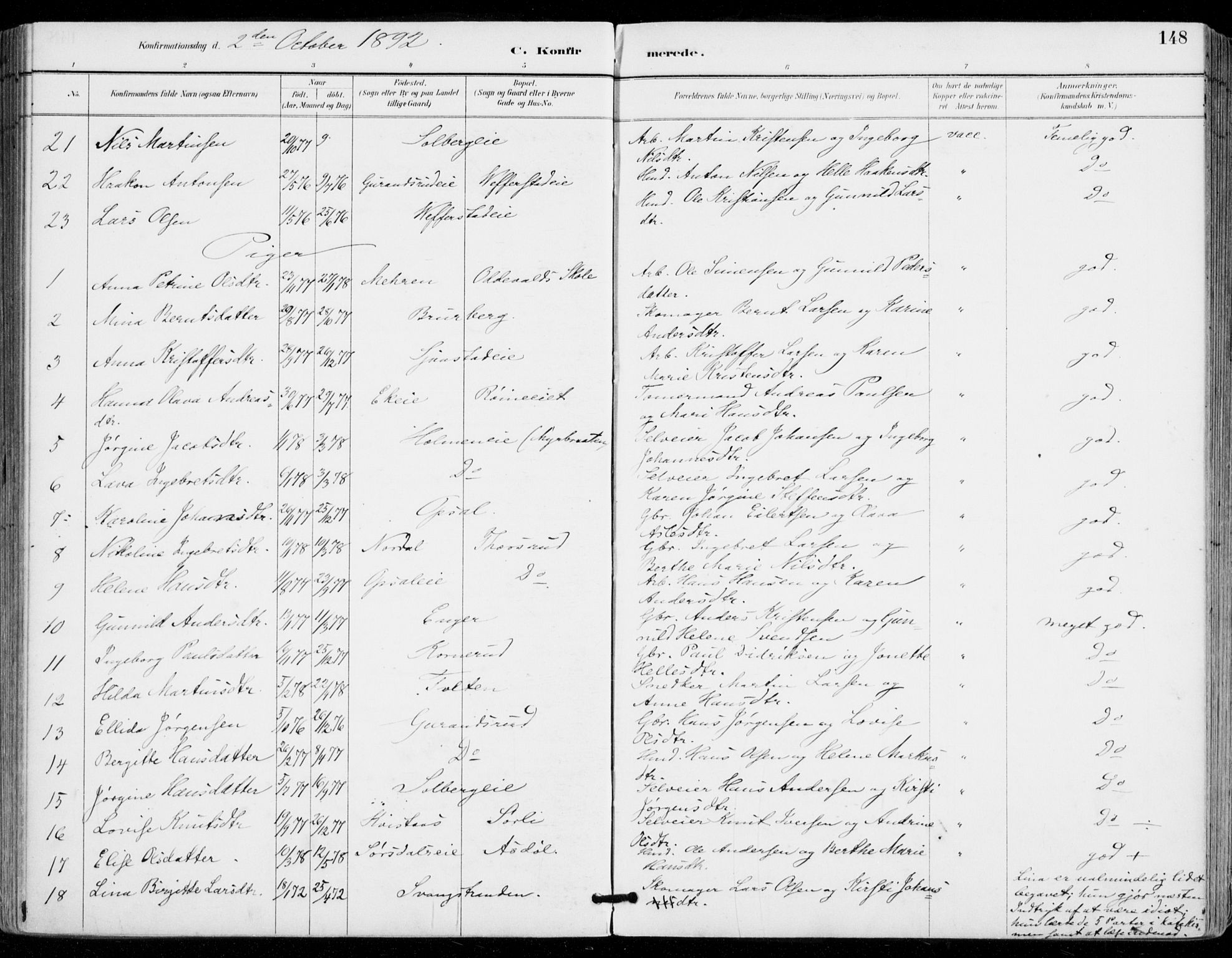 Sylling kirkebøker, AV/SAKO-A-247/F/Fa/L0001: Parish register (official) no. 1, 1883-1910, p. 148