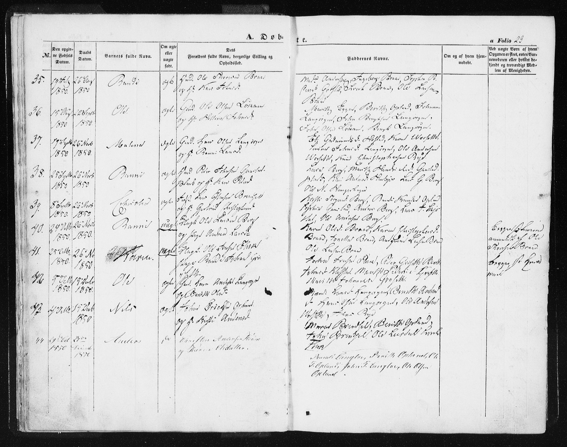 Ministerialprotokoller, klokkerbøker og fødselsregistre - Sør-Trøndelag, SAT/A-1456/612/L0376: Parish register (official) no. 612A08, 1846-1859, p. 23