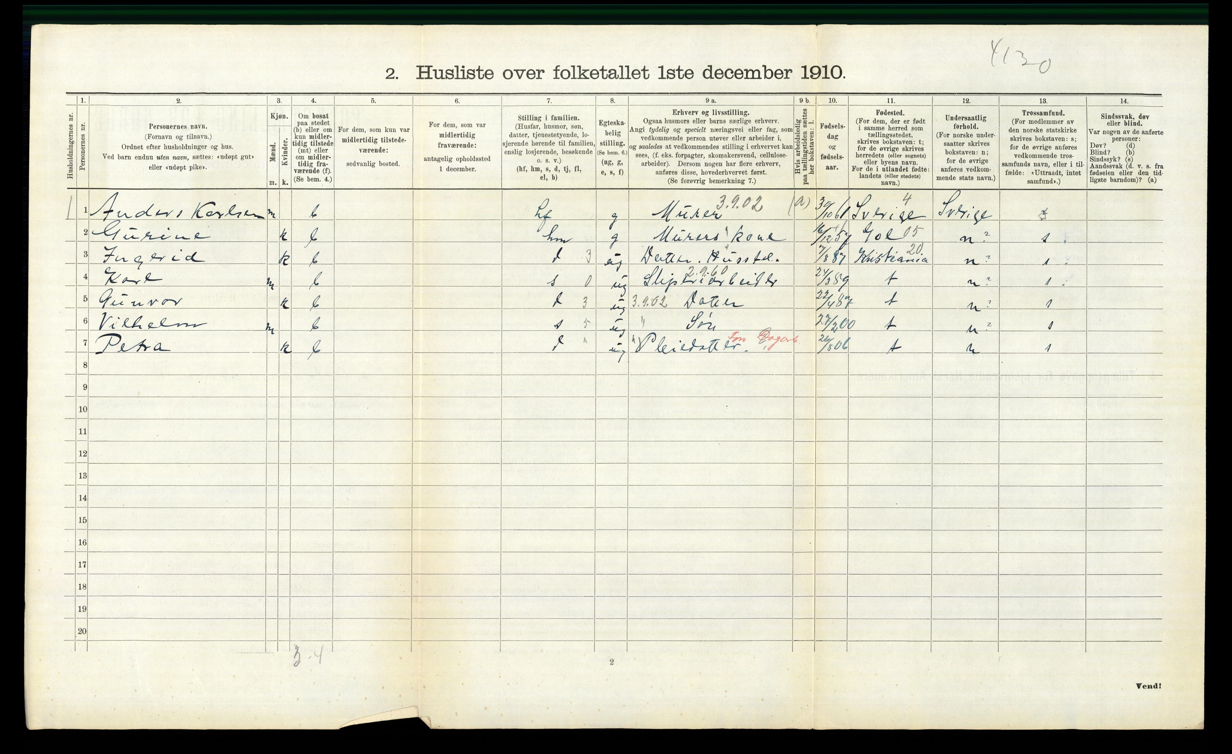 RA, 1910 census for Øvre Eiker, 1910, p. 1954