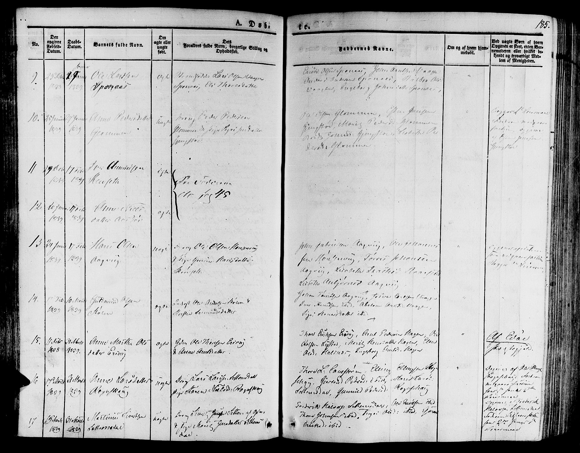 Ministerialprotokoller, klokkerbøker og fødselsregistre - Møre og Romsdal, AV/SAT-A-1454/592/L1025: Parish register (official) no. 592A03 /2, 1831-1849, p. 185