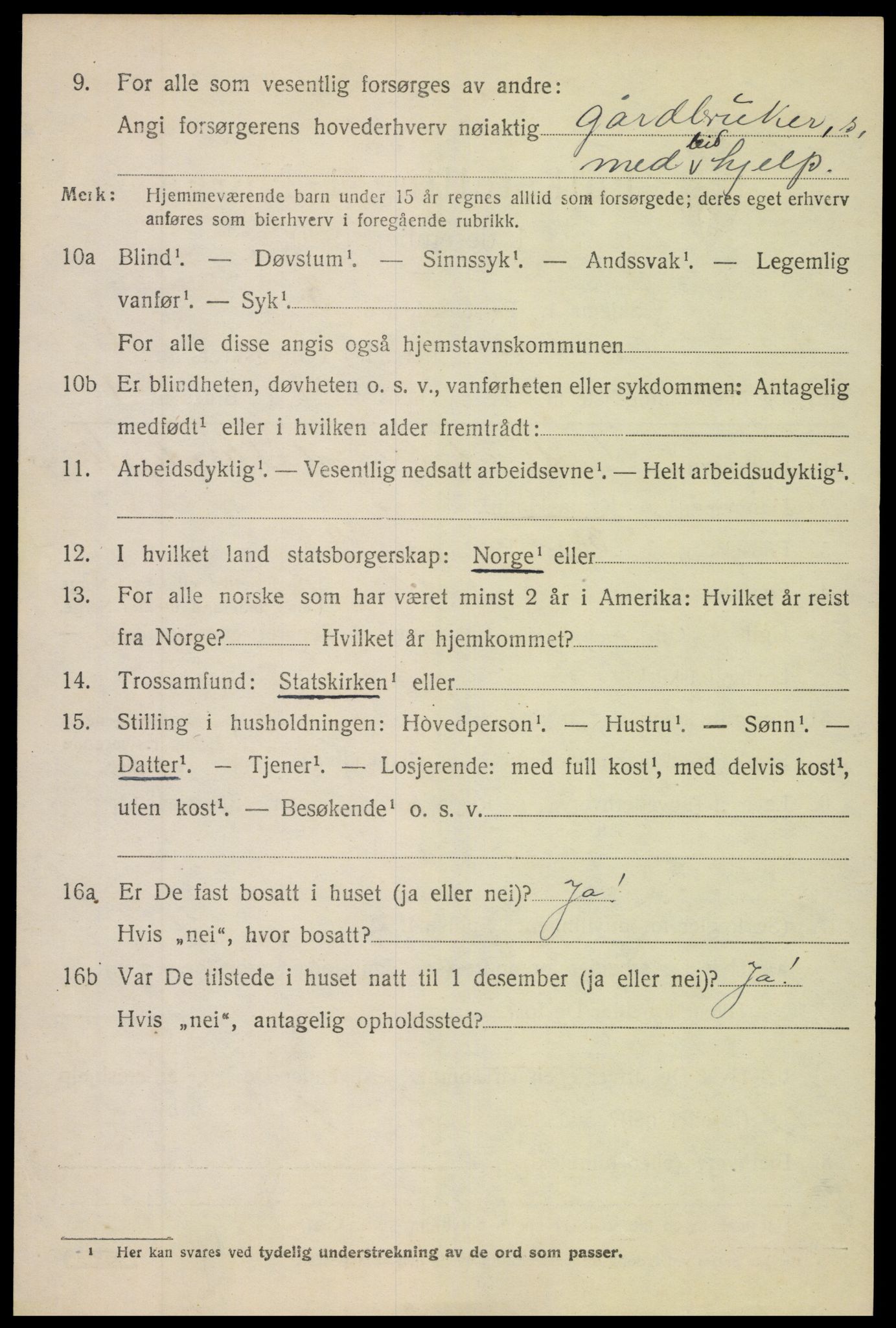 SAH, 1920 census for Vang (Oppland), 1920, p. 674