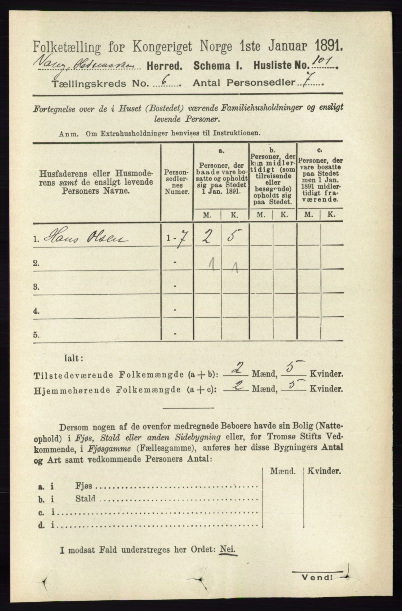 RA, 1891 census for 0414 Vang, 1891, p. 4270