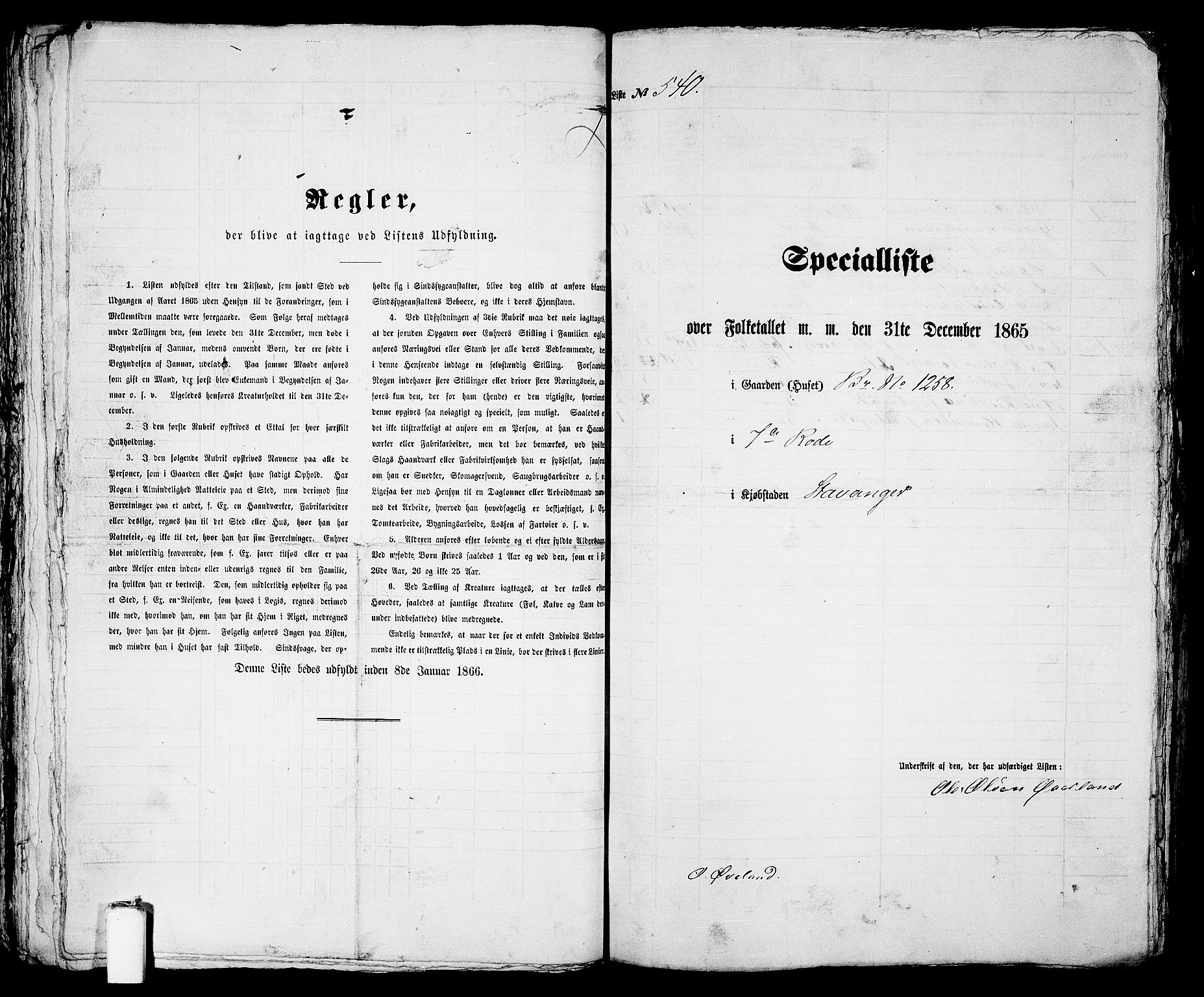 RA, 1865 census for Stavanger, 1865, p. 1109