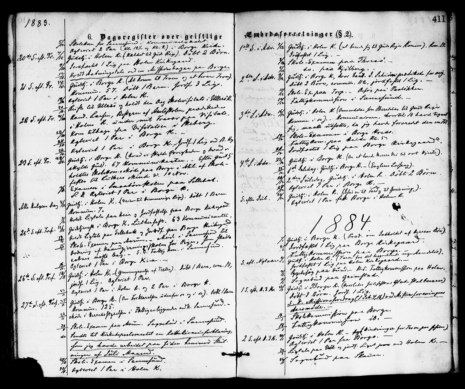 Borge prestekontor Kirkebøker, SAO/A-10903/F/Fa/L0007: Parish register (official) no. I 7, 1875-1886, p. 411