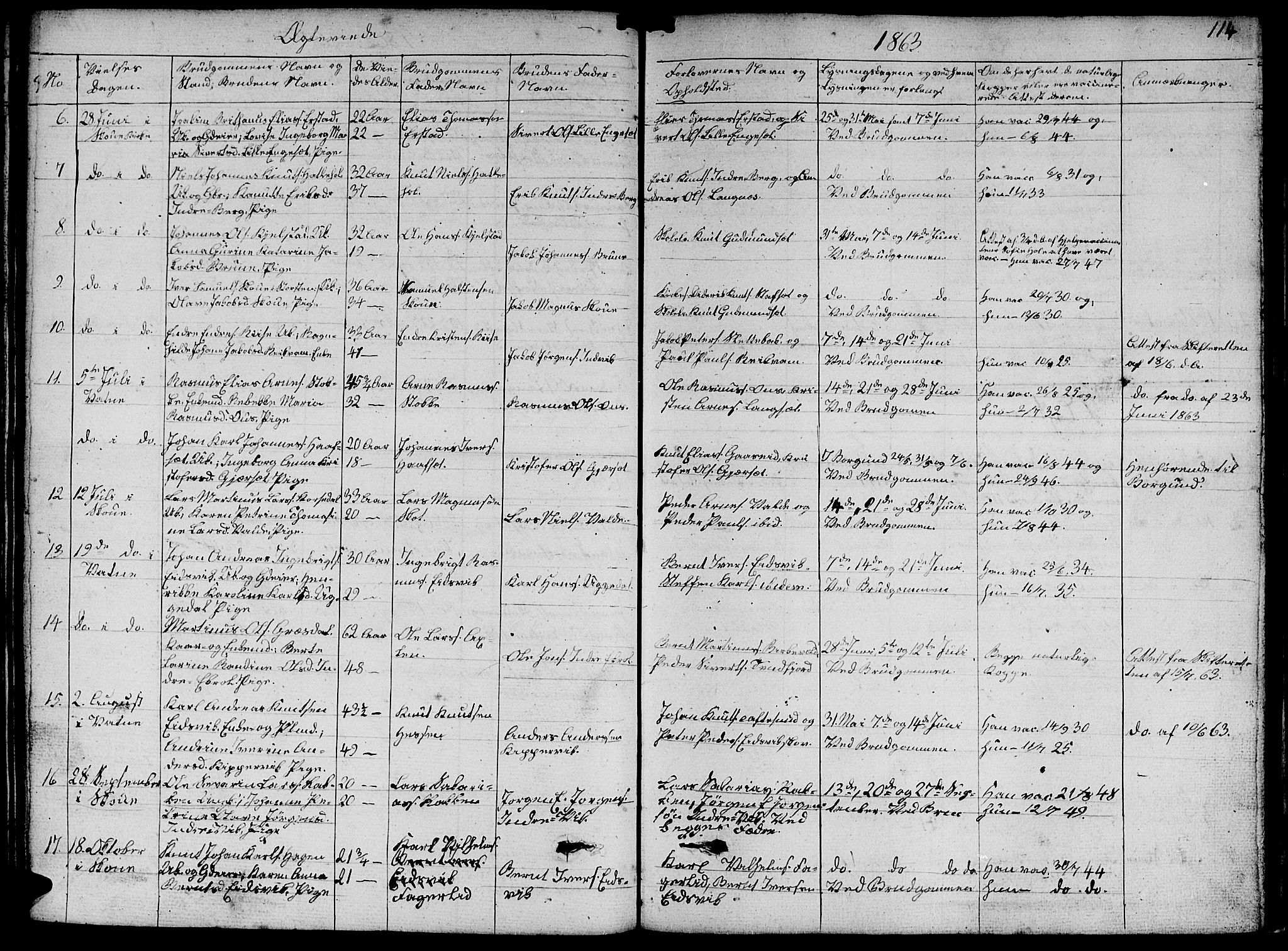 Ministerialprotokoller, klokkerbøker og fødselsregistre - Møre og Romsdal, SAT/A-1454/524/L0363: Parish register (copy) no. 524C04, 1855-1864, p. 114