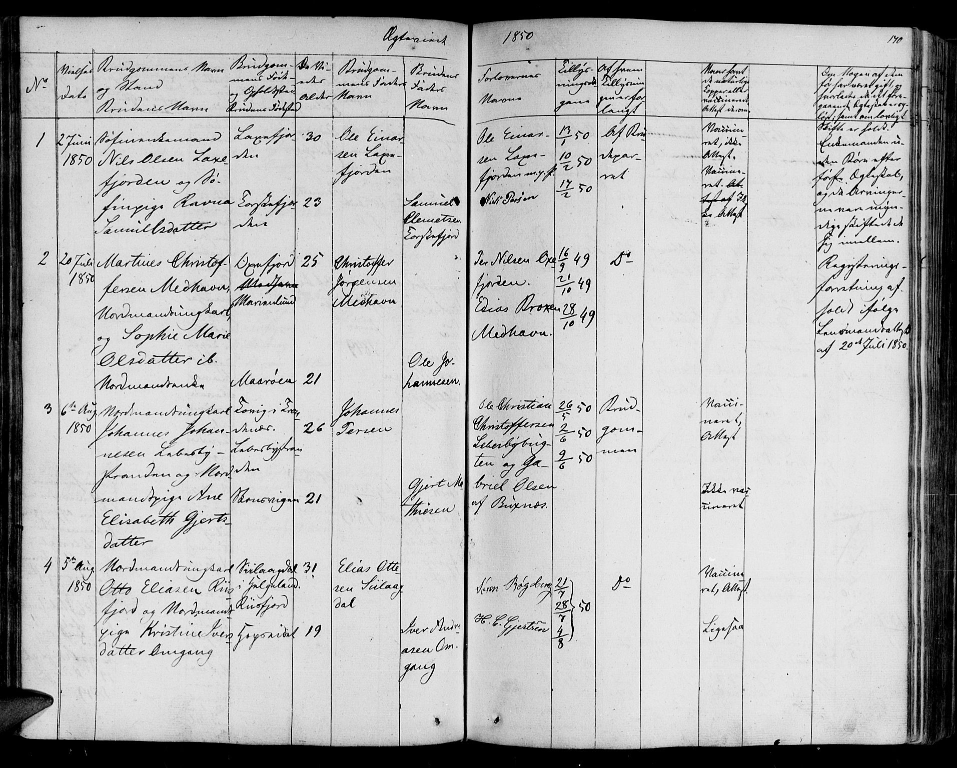 Lebesby sokneprestkontor, SATØ/S-1353/H/Ha/L0003kirke: Parish register (official) no. 3, 1833-1852, p. 170