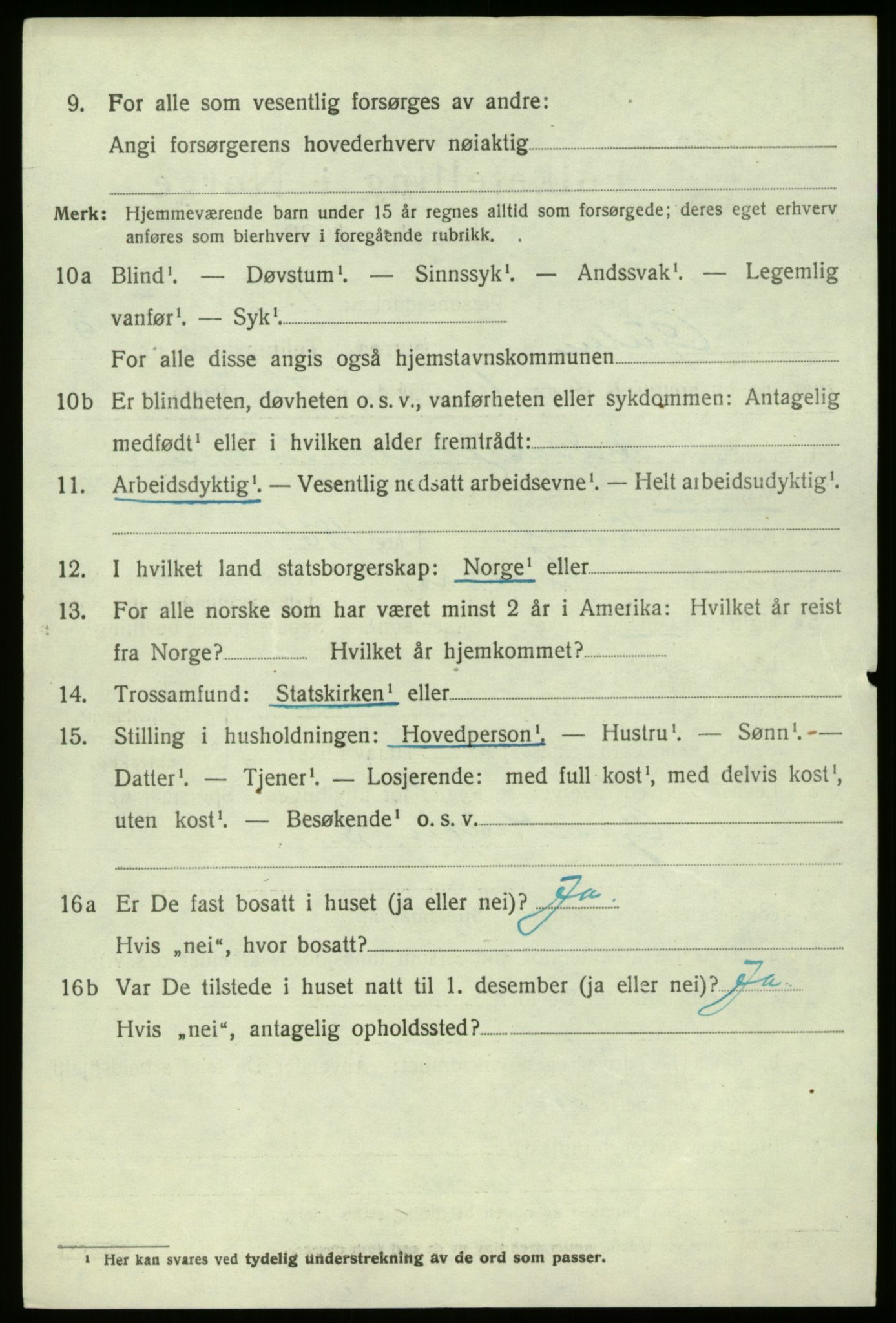 SAB, 1920 census for Gulen, 1920, p. 3878