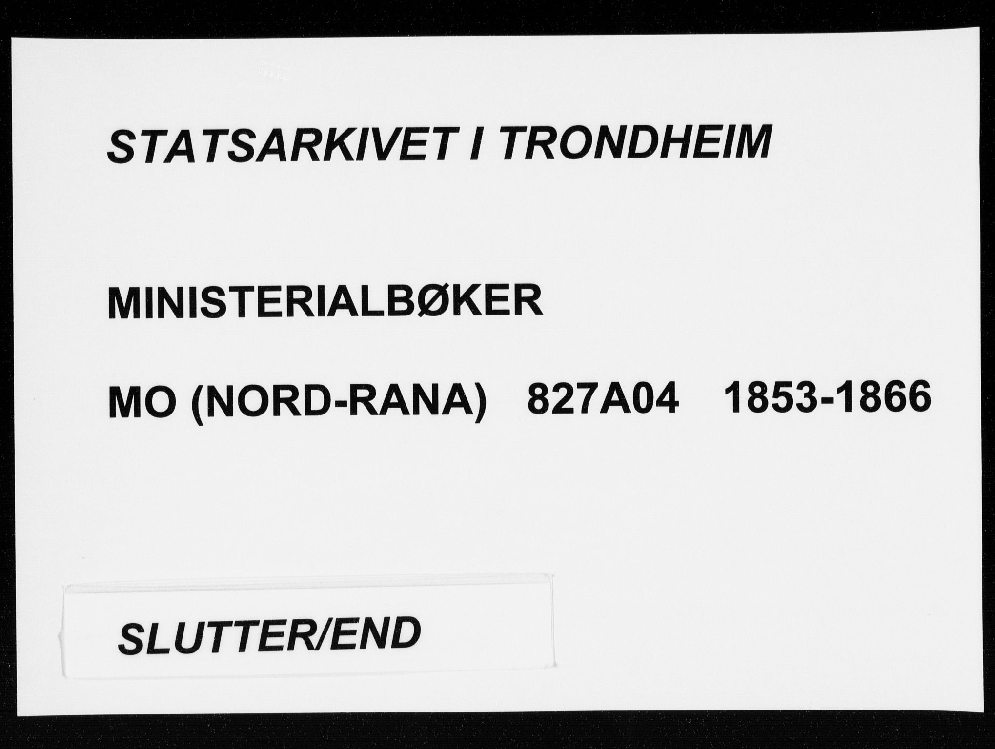 Ministerialprotokoller, klokkerbøker og fødselsregistre - Nordland, AV/SAT-A-1459/827/L0392: Parish register (official) no. 827A04, 1853-1866