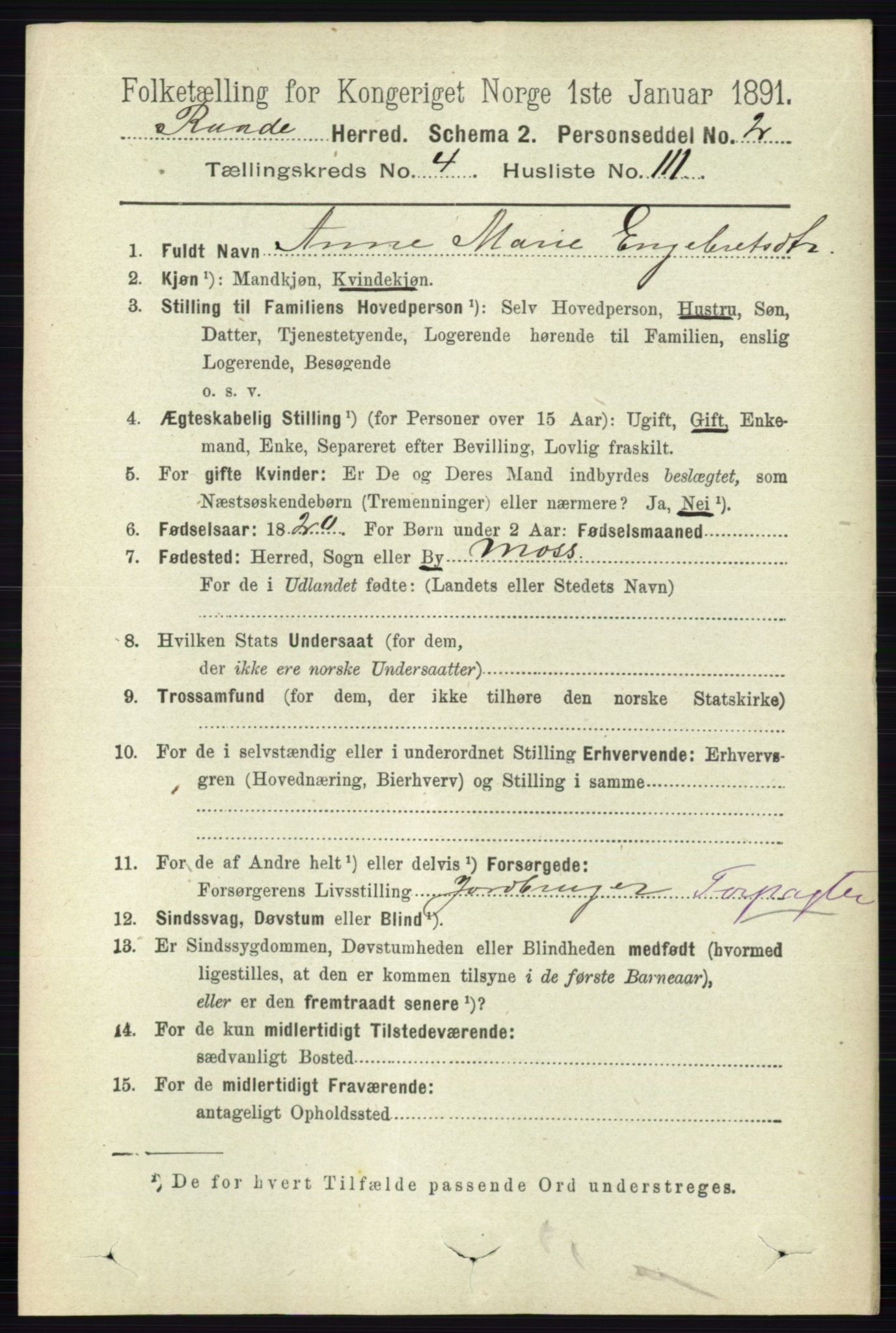 RA, 1891 census for 0135 Råde, 1891, p. 2502