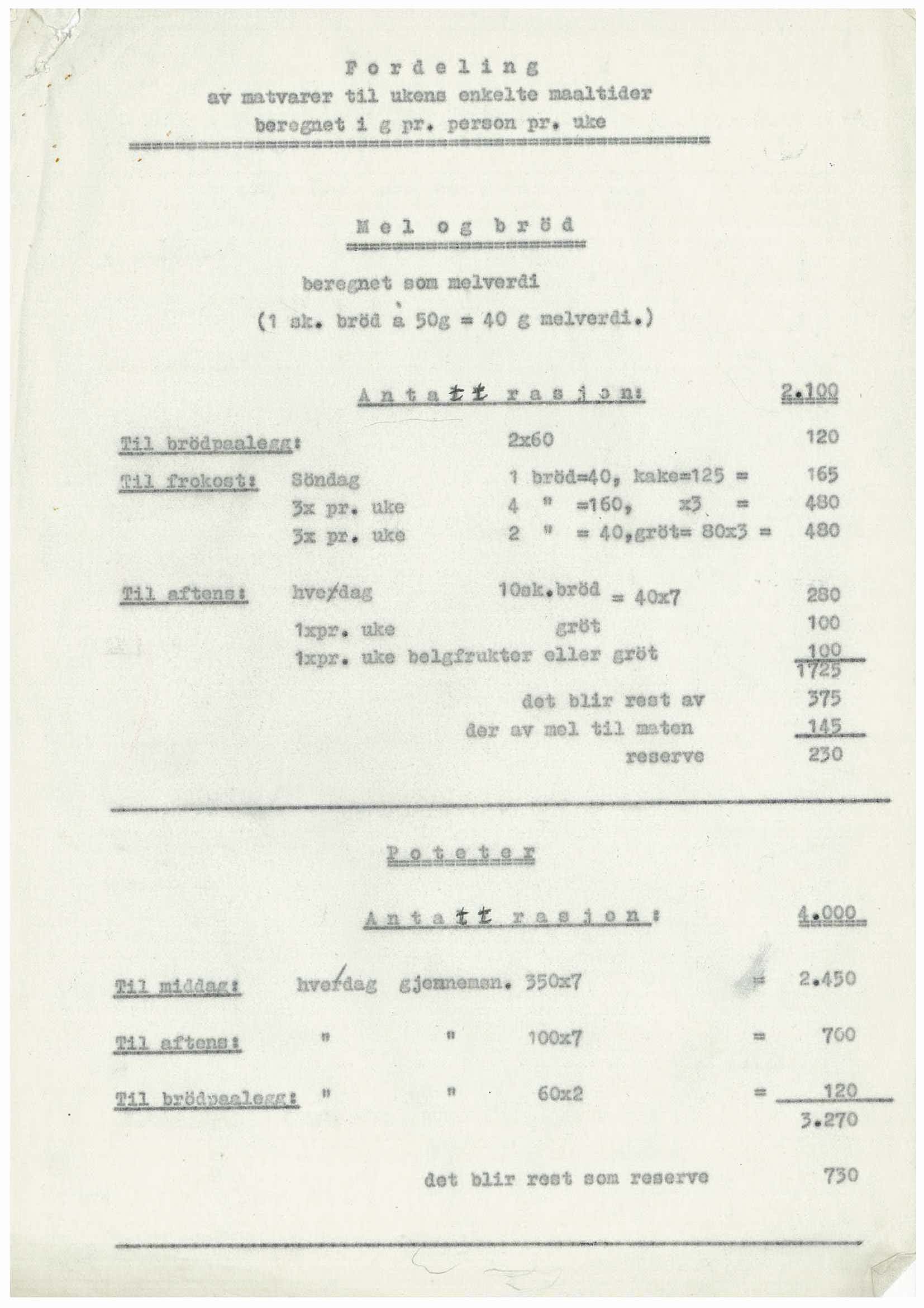Tyske arkiver, Reichskommissariat, RA/RAFA-2174/E/Ec/Ecf/L0023/0018: Skriv, forordninger og sirkulærer / Diverse vedr. matoppskrifter, 1940-1945, p. 1
