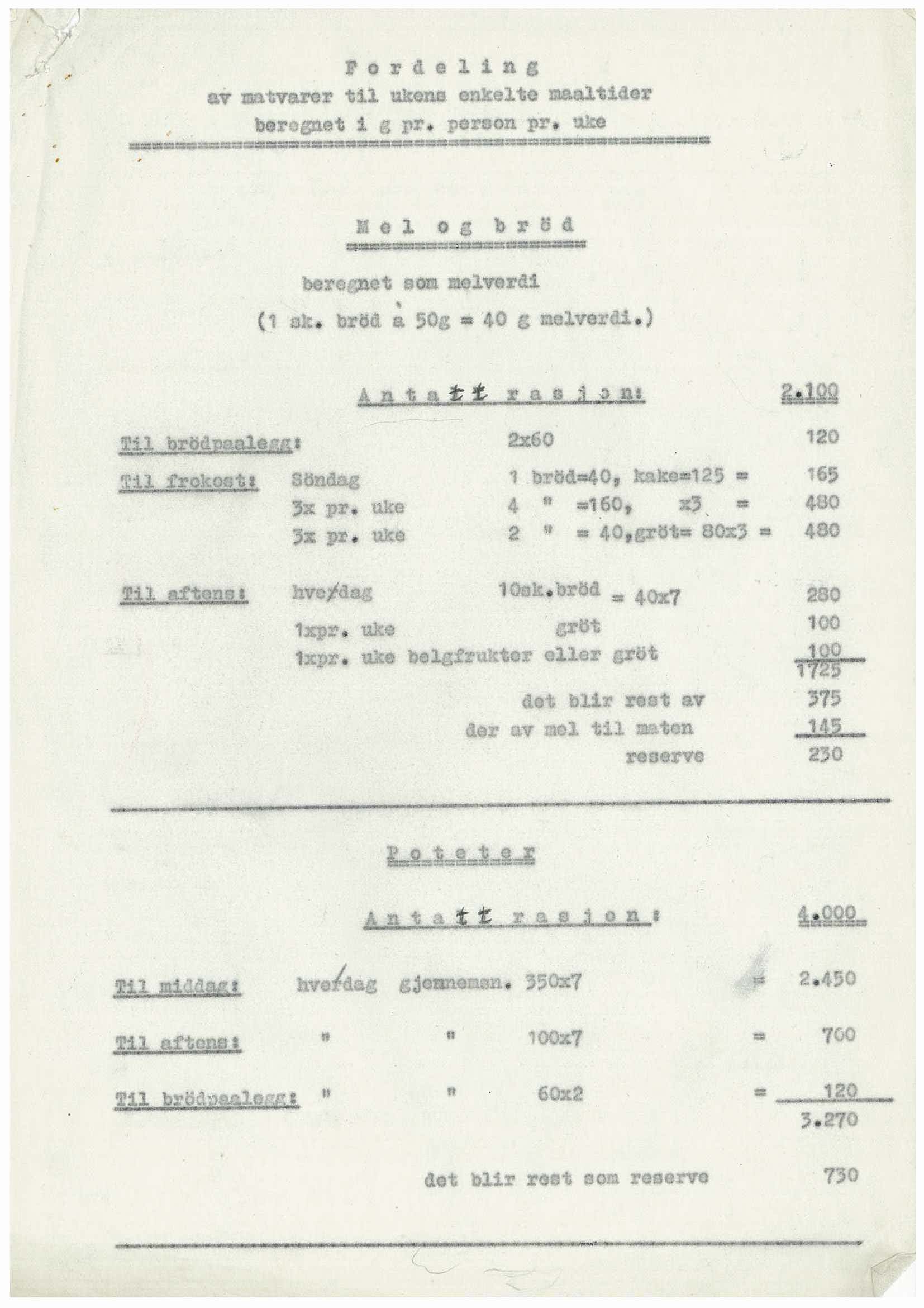 Tyske arkiver, Reichskommissariat, AV/RA-RAFA-2174/E/Ec/Ecf/L0023/0018: Skriv, forordninger og sirkulærer / Diverse vedr. matoppskrifter, 1940-1945, p. 1