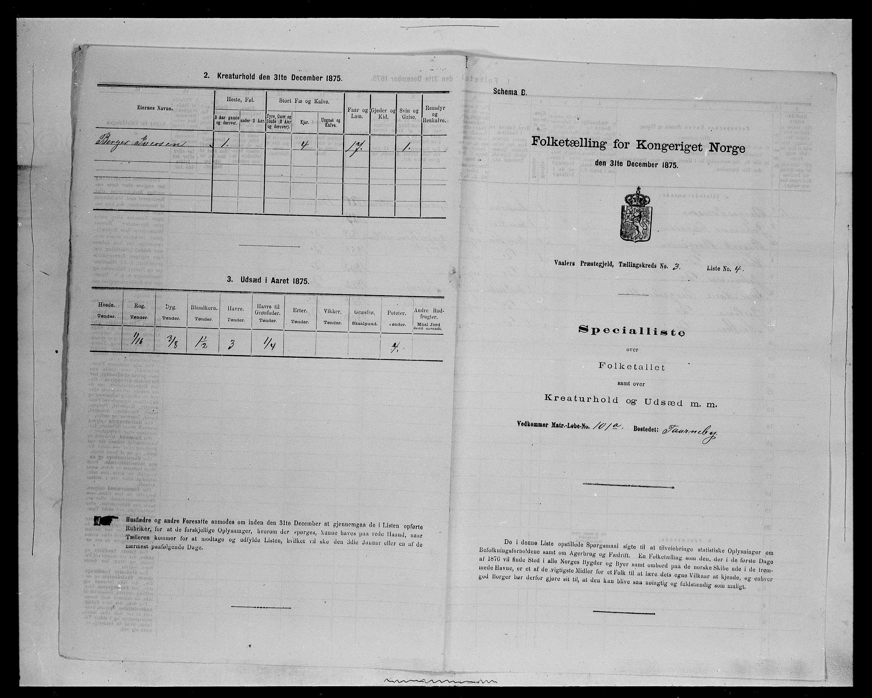 SAH, 1875 census for 0426P Våler parish (Hedmark), 1875, p. 400