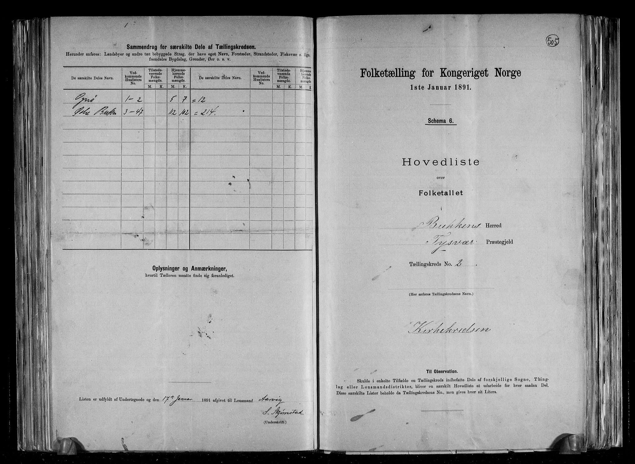 RA, 1891 census for 1145 Bokn, 1891, p. 7