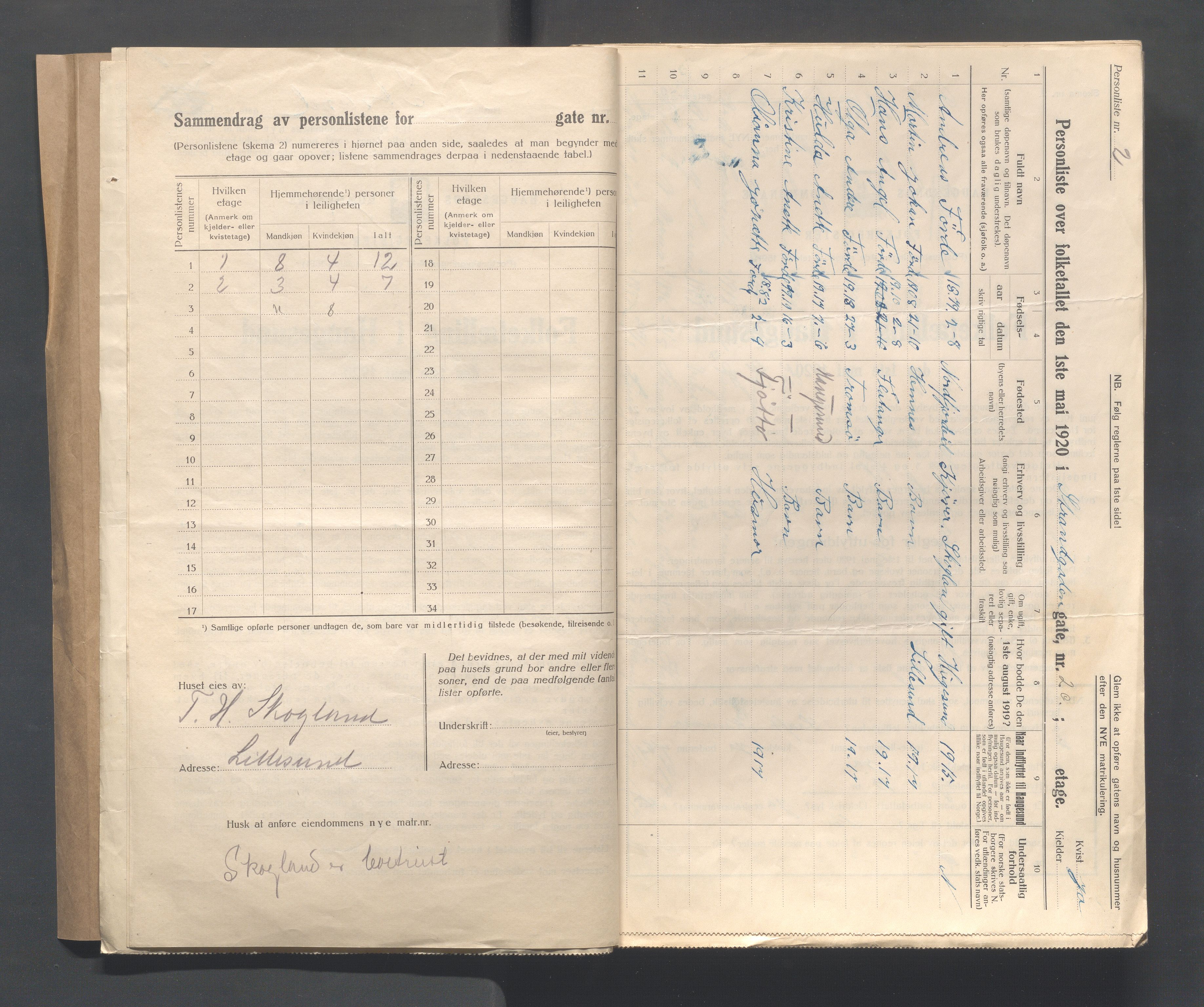 IKAR, Local census 1.5.1920 for Haugesund, 1920, p. 4105