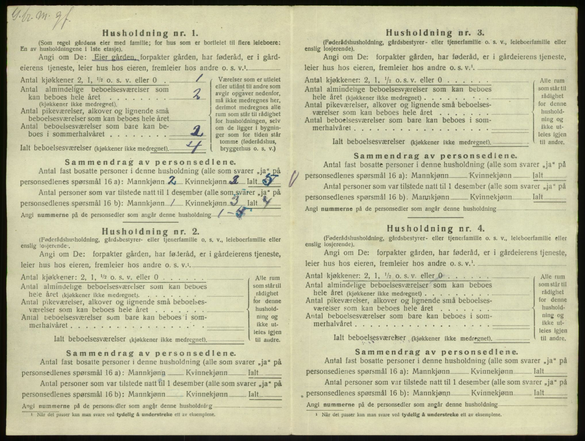 SAB, 1920 census for Austrheim, 1920, p. 532