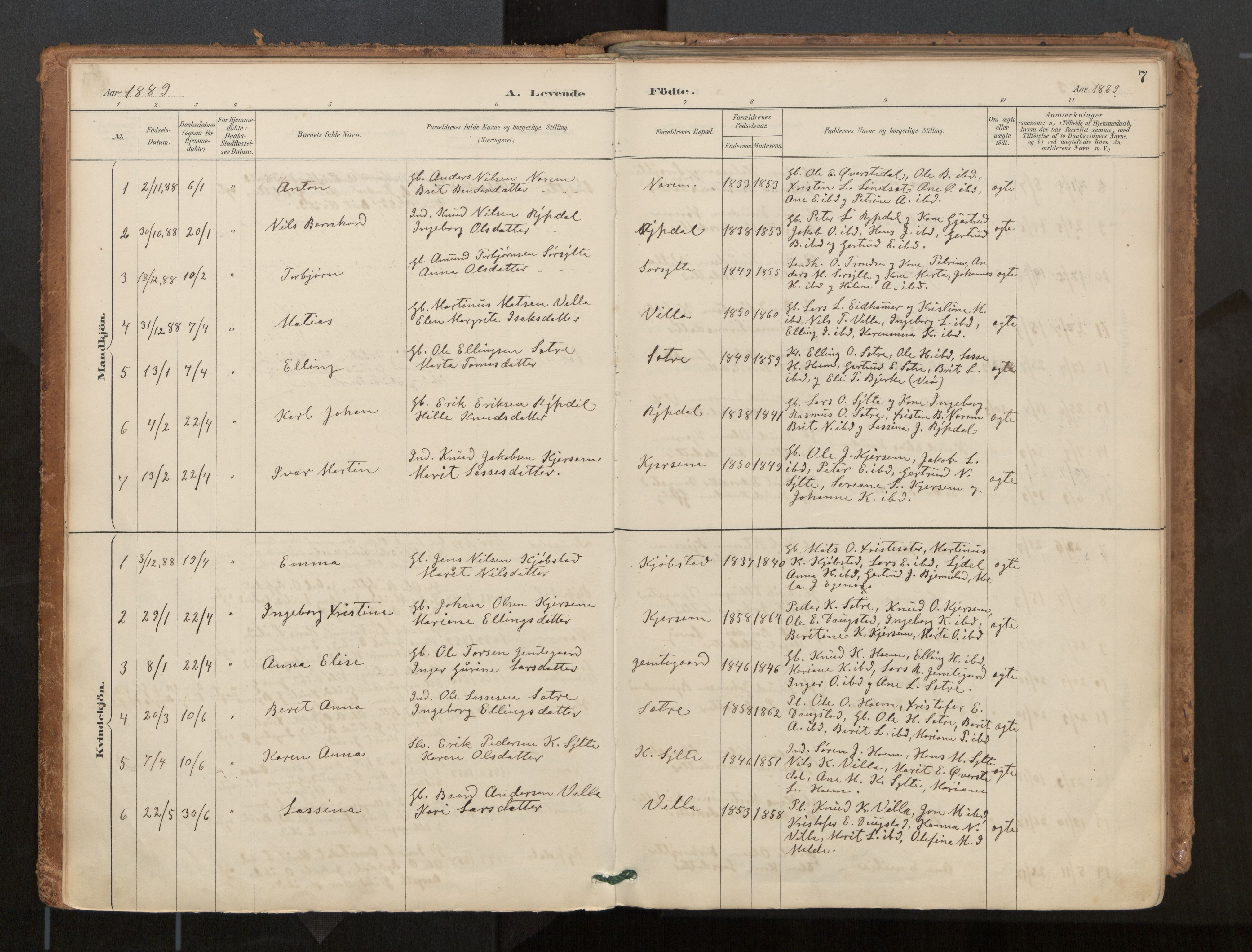 Ministerialprotokoller, klokkerbøker og fødselsregistre - Møre og Romsdal, AV/SAT-A-1454/541/L0545a: Parish register (official) no. 541A03, 1887-1912, p. 7