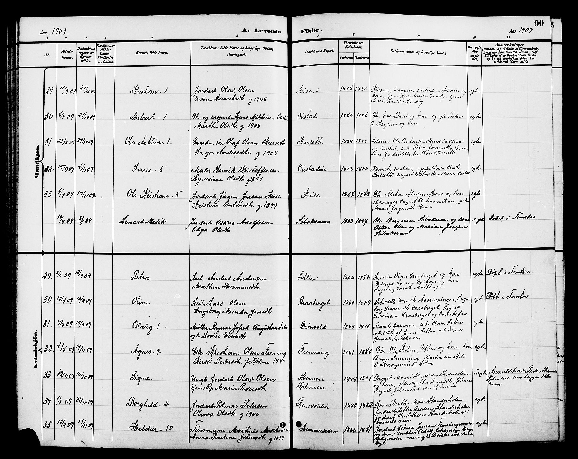 Romedal prestekontor, AV/SAH-PREST-004/L/L0012: Parish register (copy) no. 12, 1896-1914, p. 90