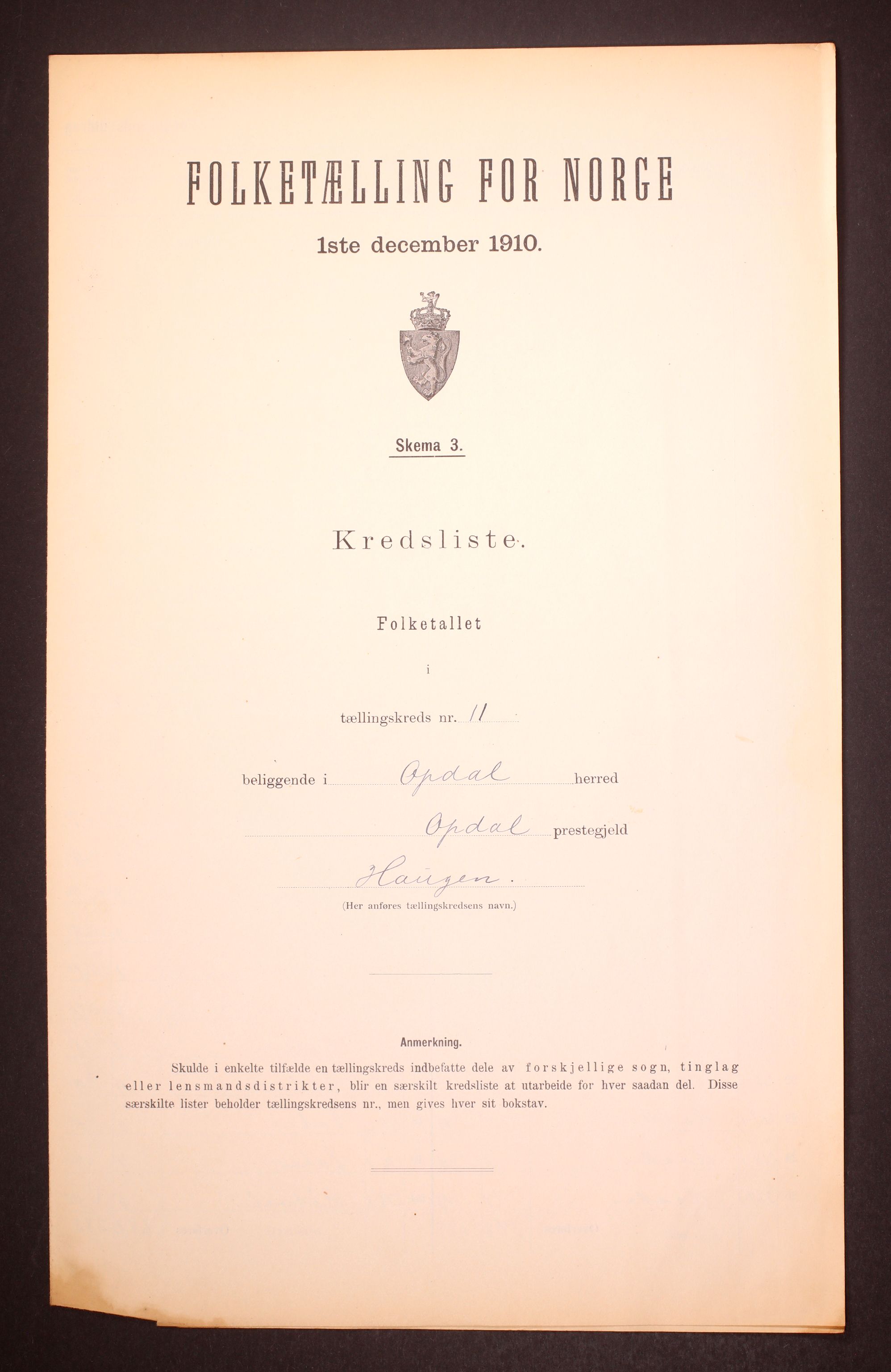 RA, 1910 census for Oppdal, 1910, p. 36