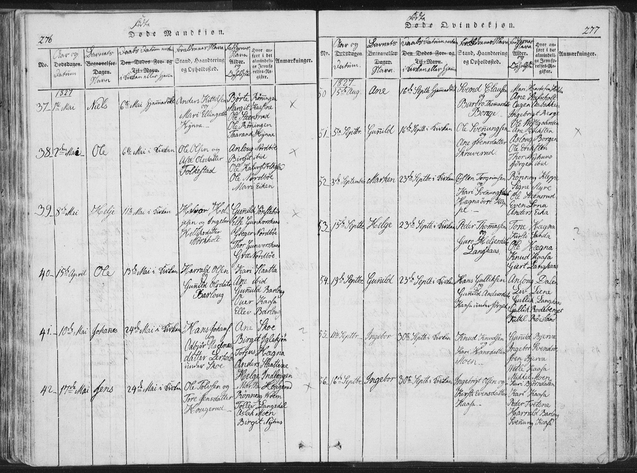 Bø kirkebøker, AV/SAKO-A-257/F/Fa/L0006: Parish register (official) no. 6, 1815-1831, p. 276-277