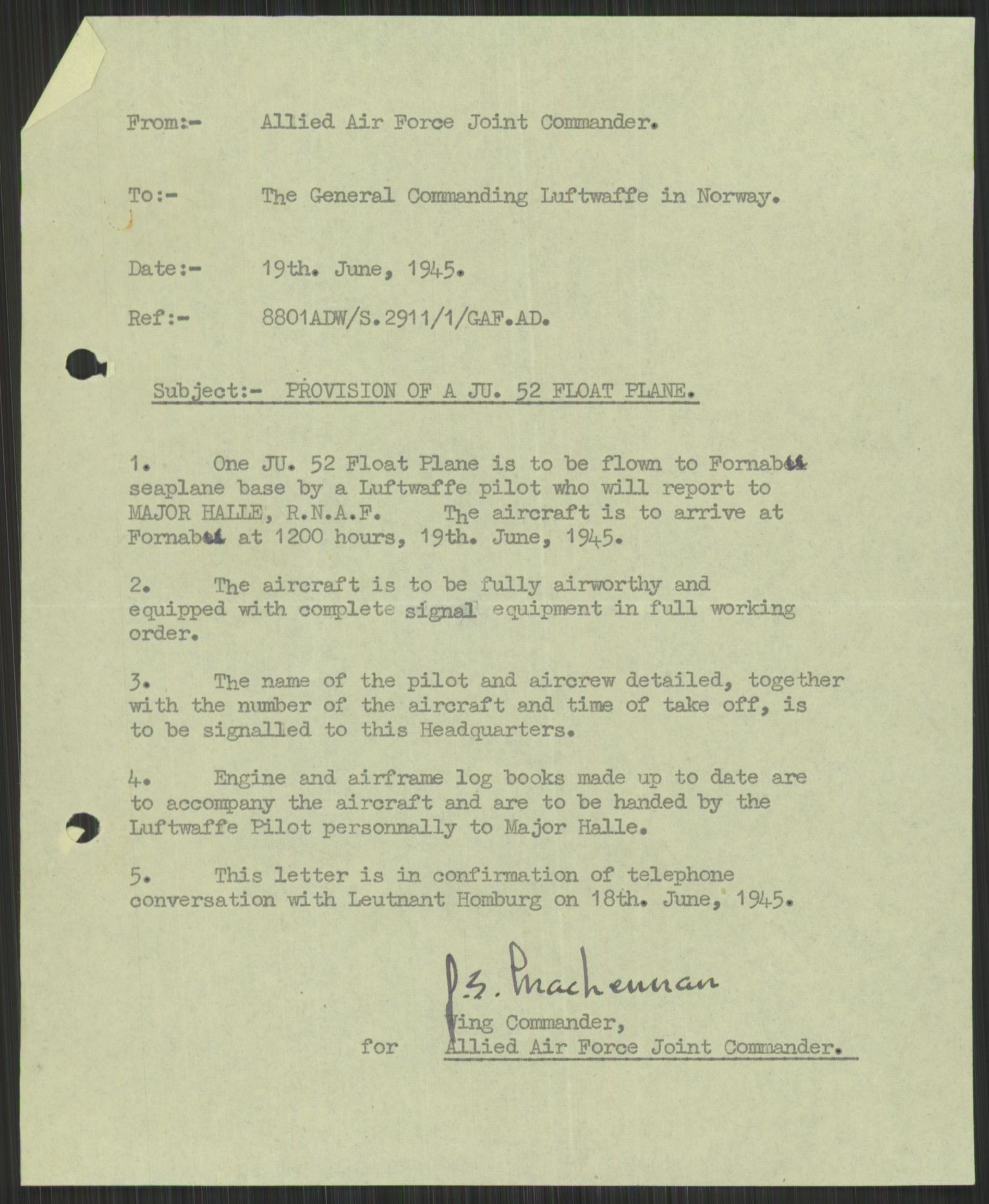 Deutscher Oberbefehlshaber Norwegen (DOBN), AV/RA-RAFA-2197/D/Di/L0066: AOK 20/WBN-DOBN Luftwaffe/Komm G. d.Dt.Lw. in Norwegen, 1945, p. 753