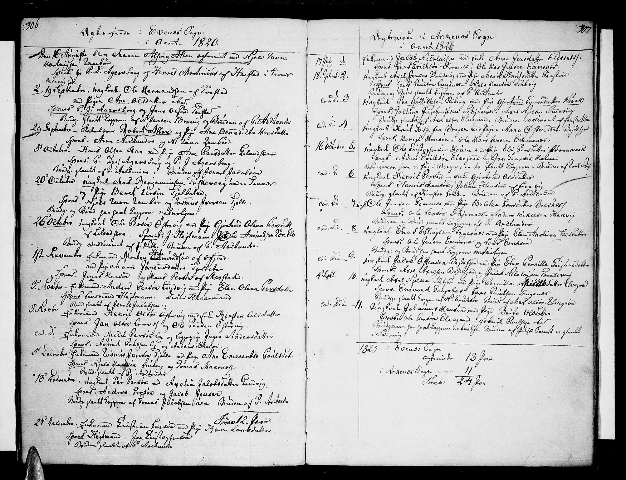 Ministerialprotokoller, klokkerbøker og fødselsregistre - Nordland, AV/SAT-A-1459/863/L0893: Parish register (official) no. 863A05, 1794-1821, p. 306-307