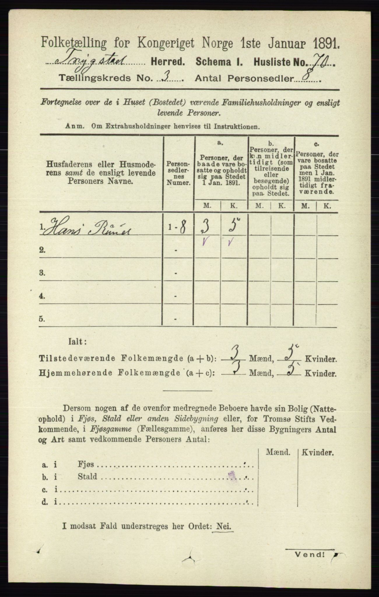 RA, 1891 Census for 0122 Trøgstad, 1891, p. 1114