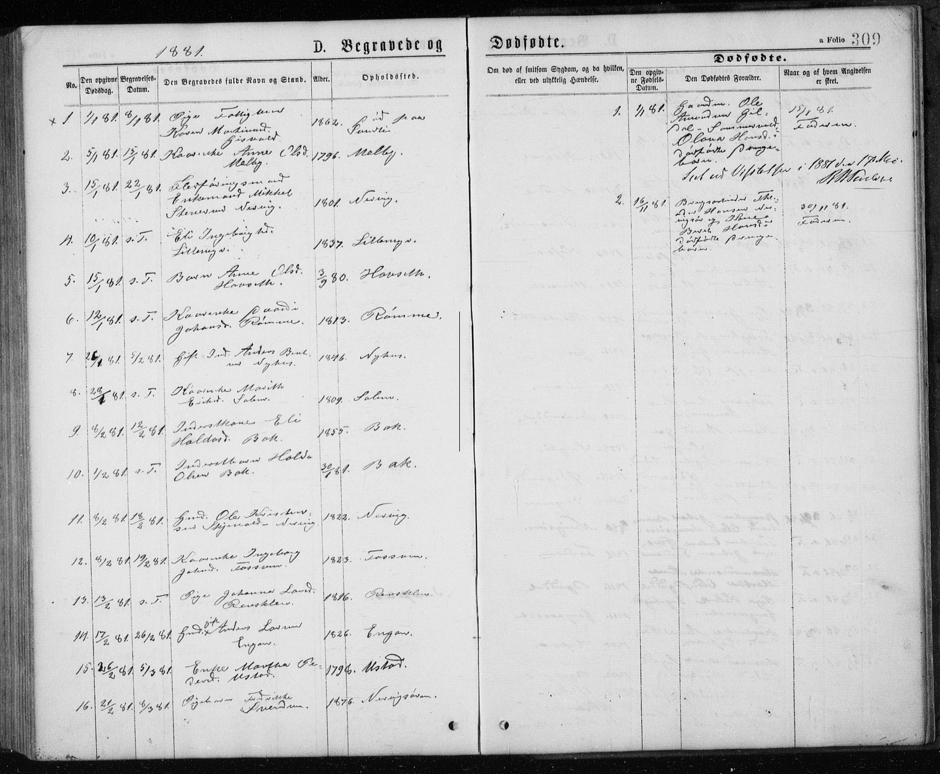 Ministerialprotokoller, klokkerbøker og fødselsregistre - Sør-Trøndelag, SAT/A-1456/668/L0817: Parish register (copy) no. 668C06, 1873-1884, p. 309