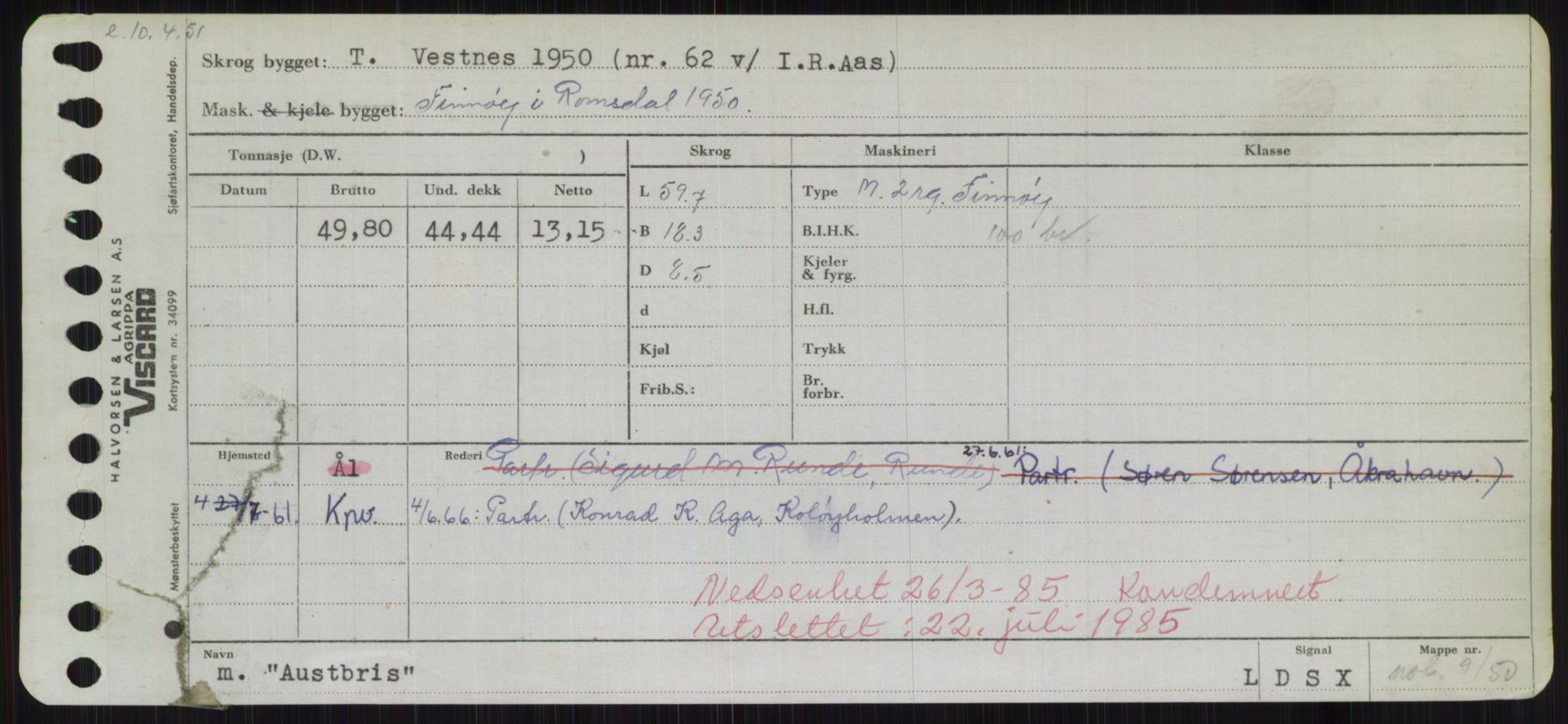 Sjøfartsdirektoratet med forløpere, Skipsmålingen, RA/S-1627/H/Hd/L0002: Fartøy, Apa-Axe, p. 475