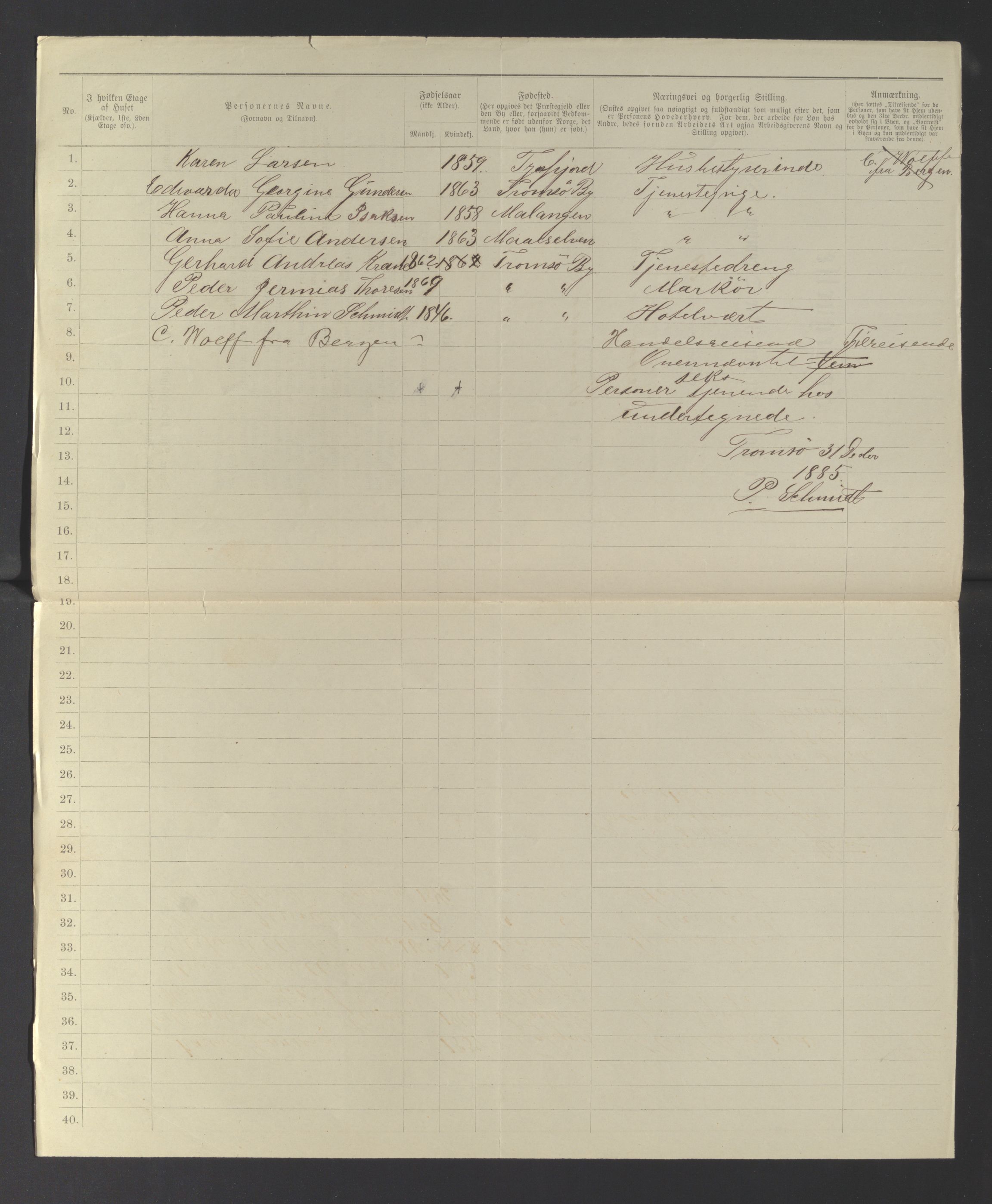 SATØ, 1885 census for 1902 Tromsø, 1885, p. 199b