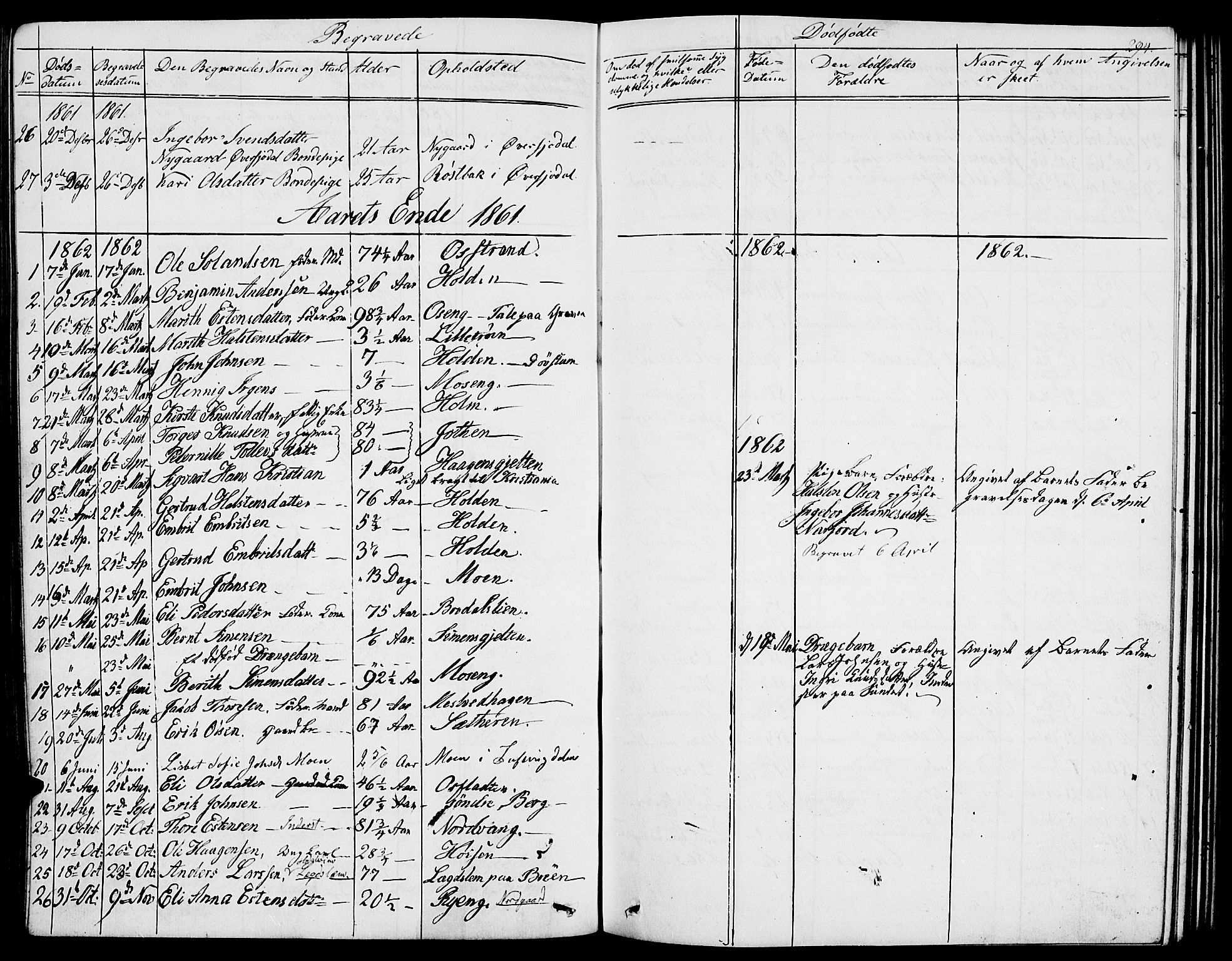 Tolga prestekontor, AV/SAH-PREST-062/L/L0004: Parish register (copy) no. 4, 1845-1887, p. 294