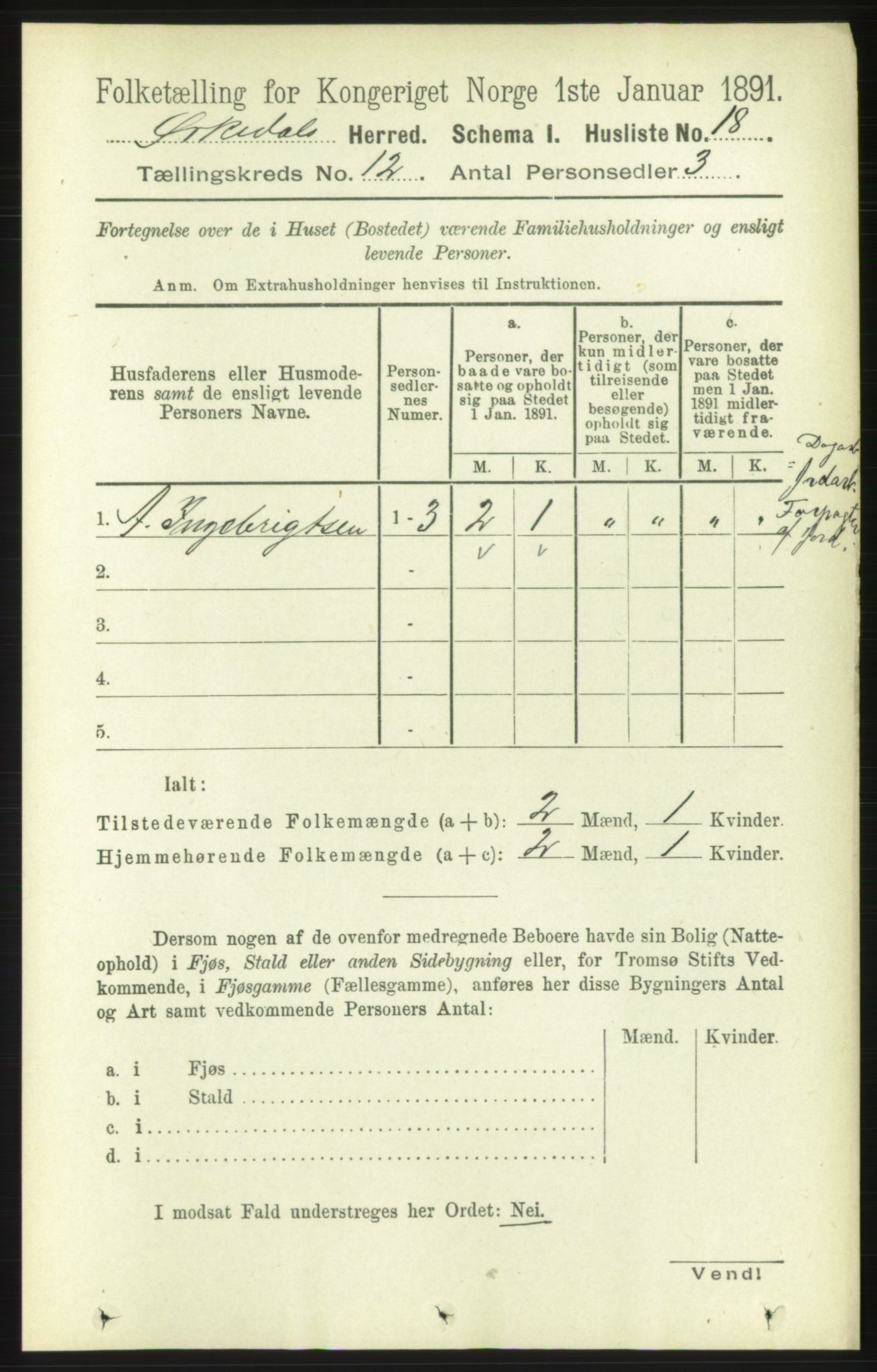 RA, 1891 census for 1638 Orkdal, 1891, p. 5533