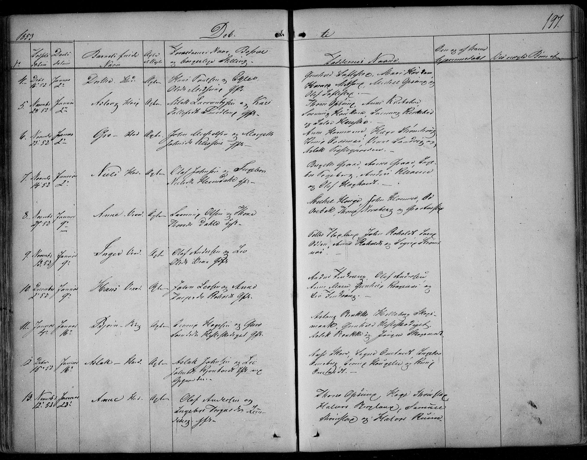 Kviteseid kirkebøker, SAKO/A-276/F/Fa/L0006: Parish register (official) no. I 6, 1836-1858, p. 197