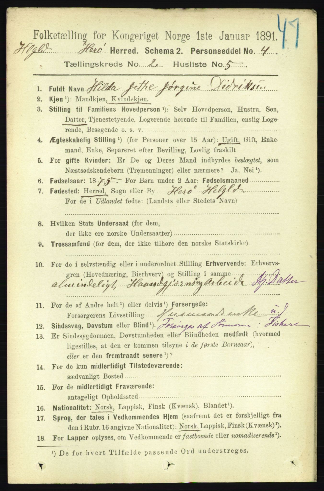 RA, 1891 census for 1818 Herøy, 1891, p. 270