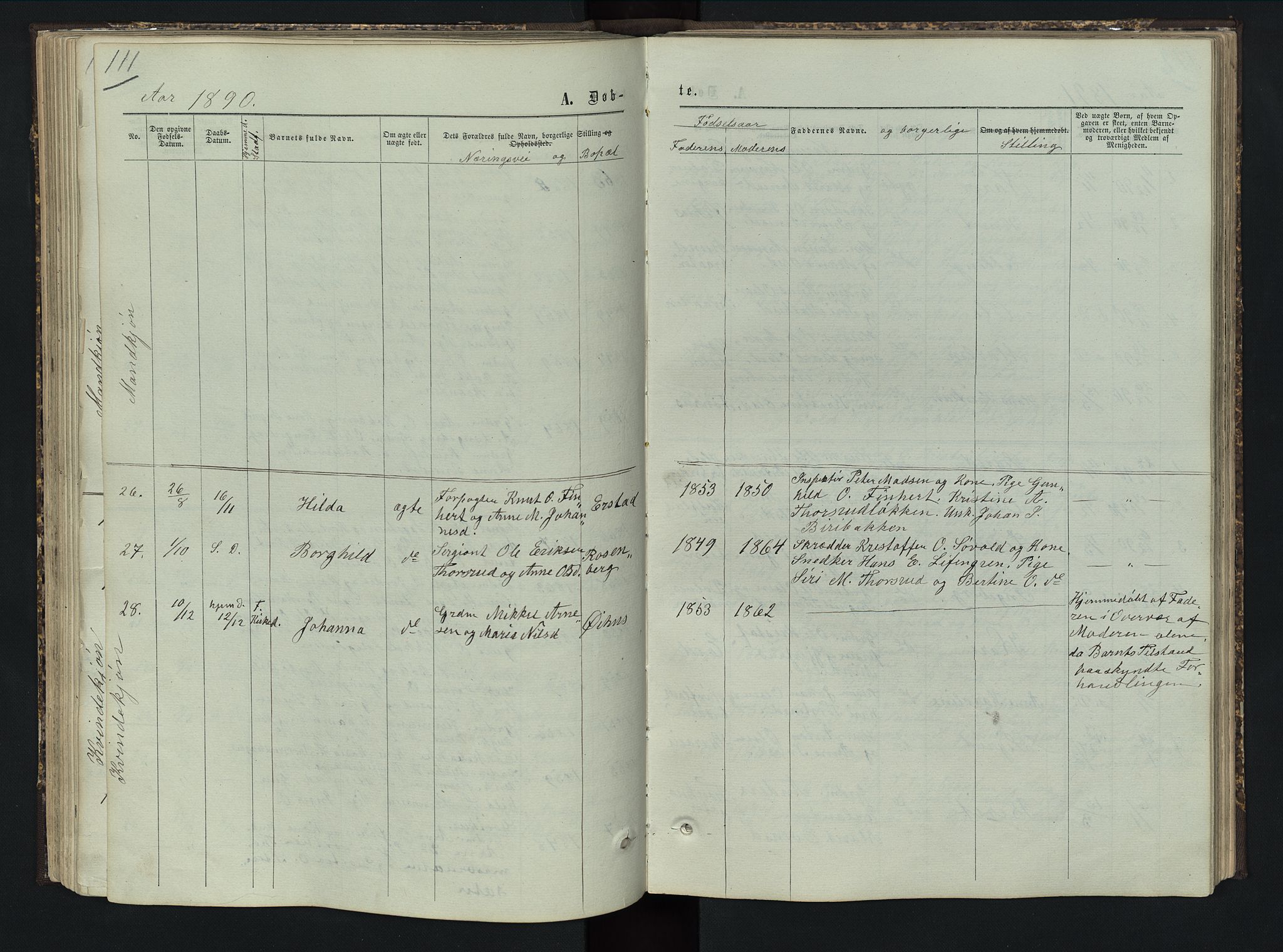 Sør-Aurdal prestekontor, SAH/PREST-128/H/Ha/Hab/L0005: Parish register (copy) no. 5, 1866-1893, p. 111