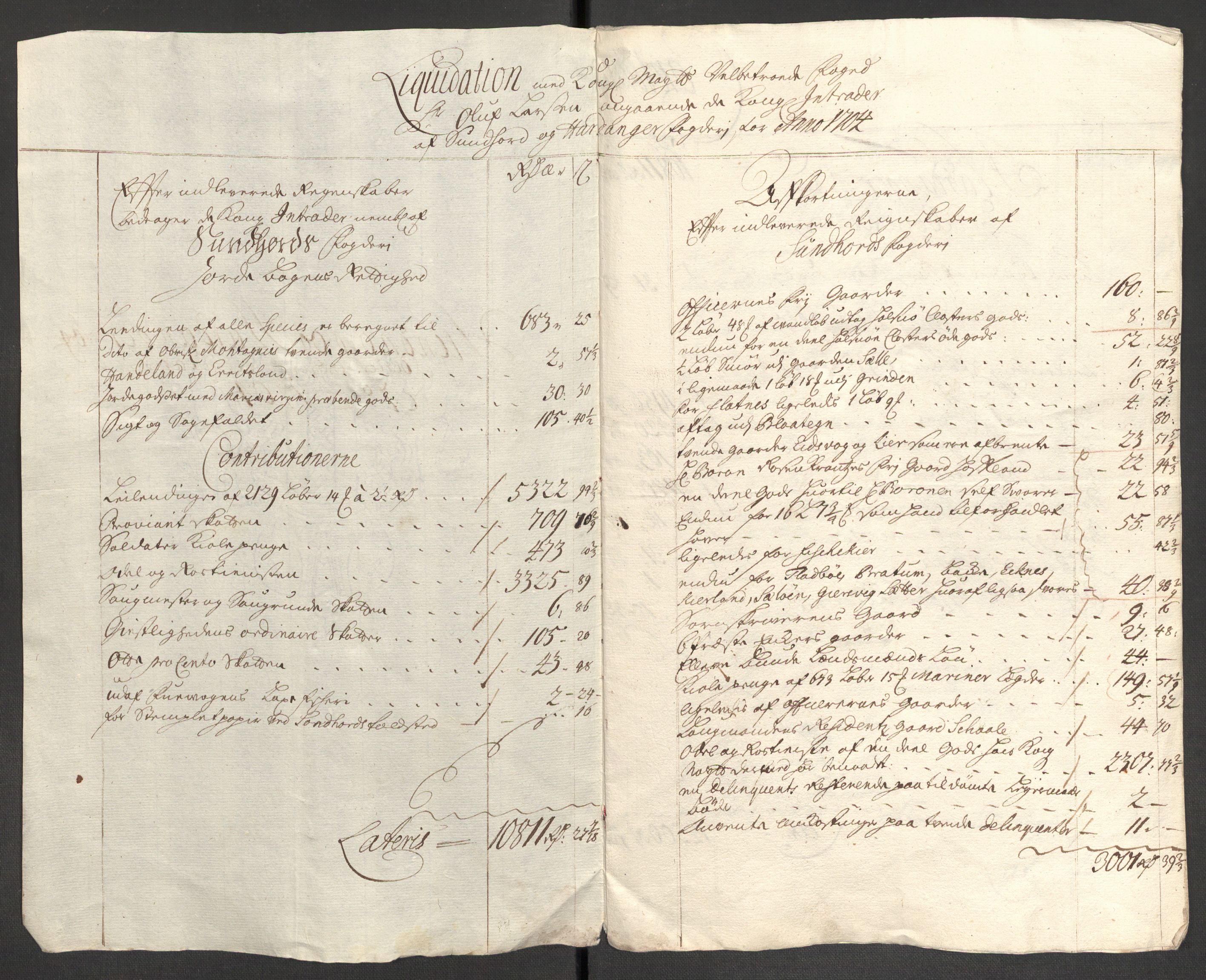 Rentekammeret inntil 1814, Reviderte regnskaper, Fogderegnskap, AV/RA-EA-4092/R48/L2982: Fogderegnskap Sunnhordland og Hardanger, 1704, p. 266