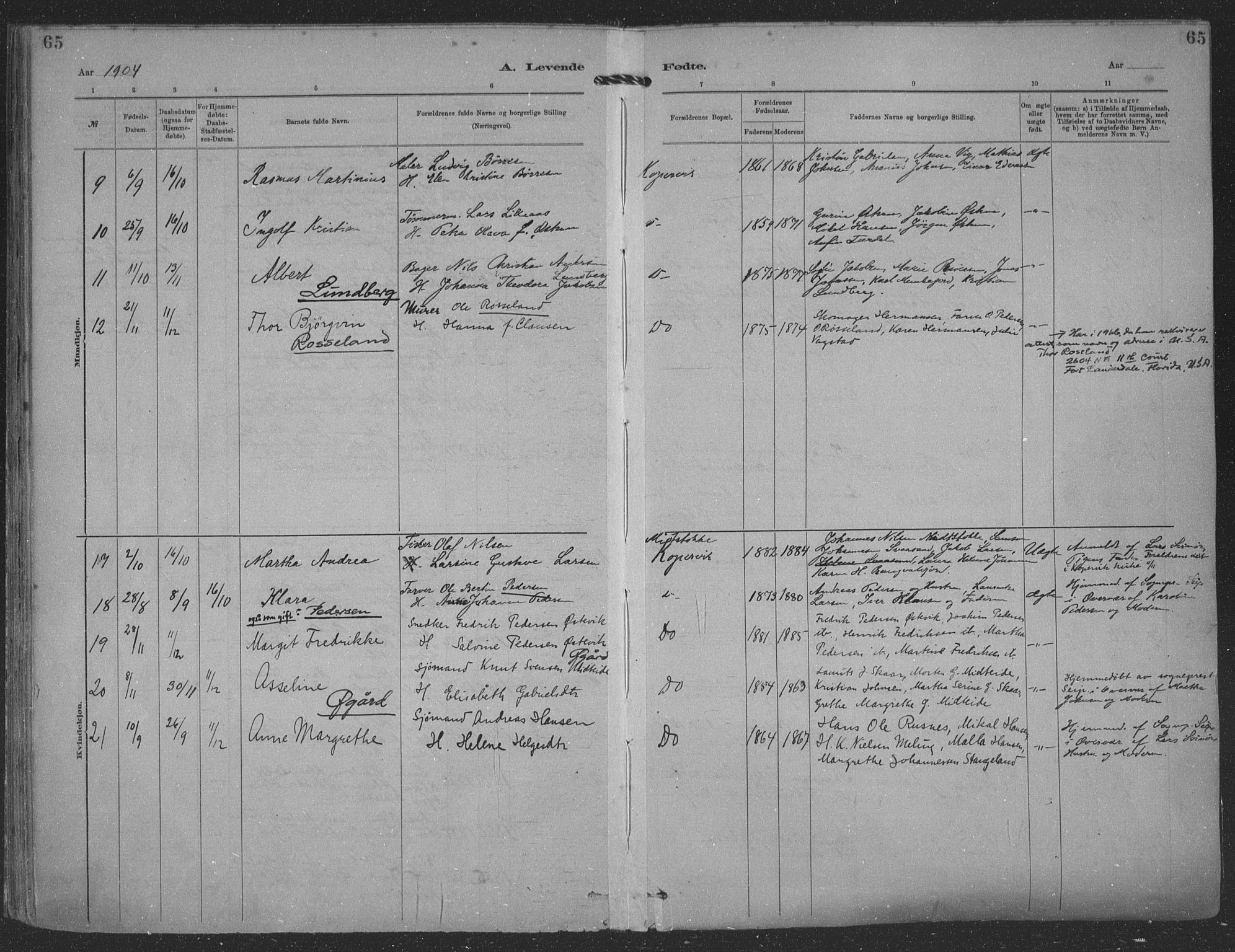 Kopervik sokneprestkontor, AV/SAST-A-101850/H/Ha/Haa/L0001: Parish register (official) no. A 1, 1880-1919, p. 65