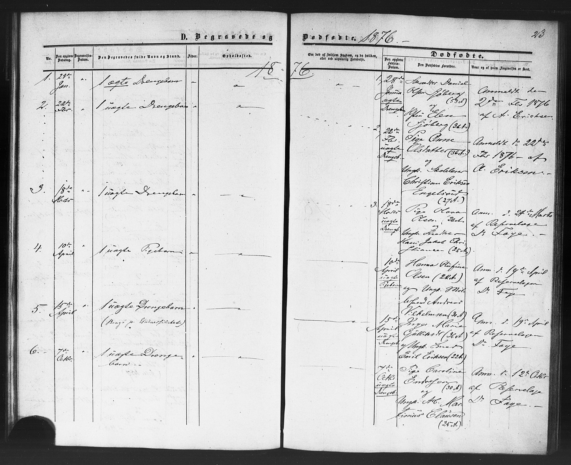 Rikshospitalet prestekontor Kirkebøker, SAO/A-10309b/F/L0005: Parish register (official) no. 5, 1859-1887, p. 23